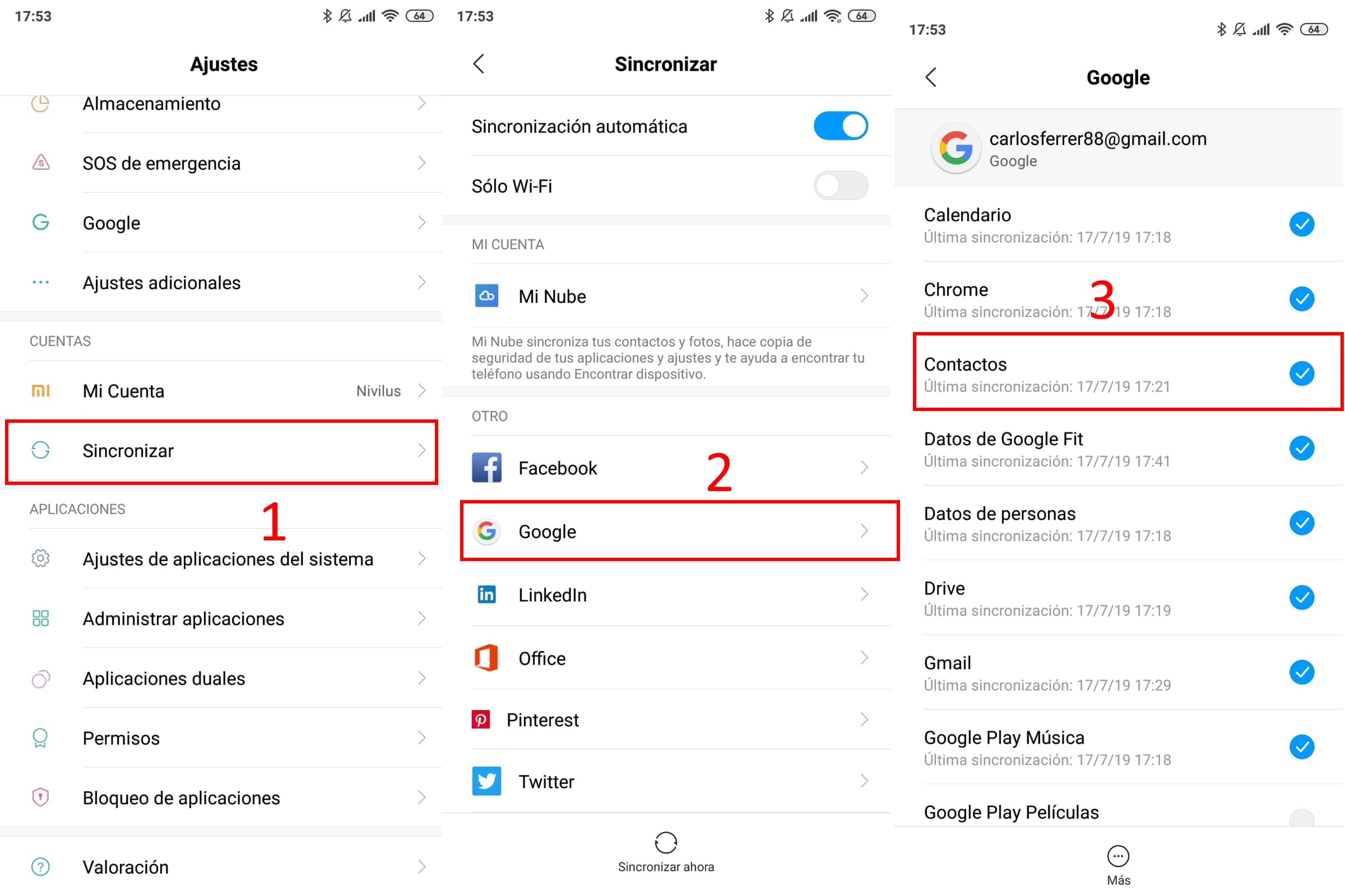 Cómo recuperar contactos borrados de Android con Gmail
