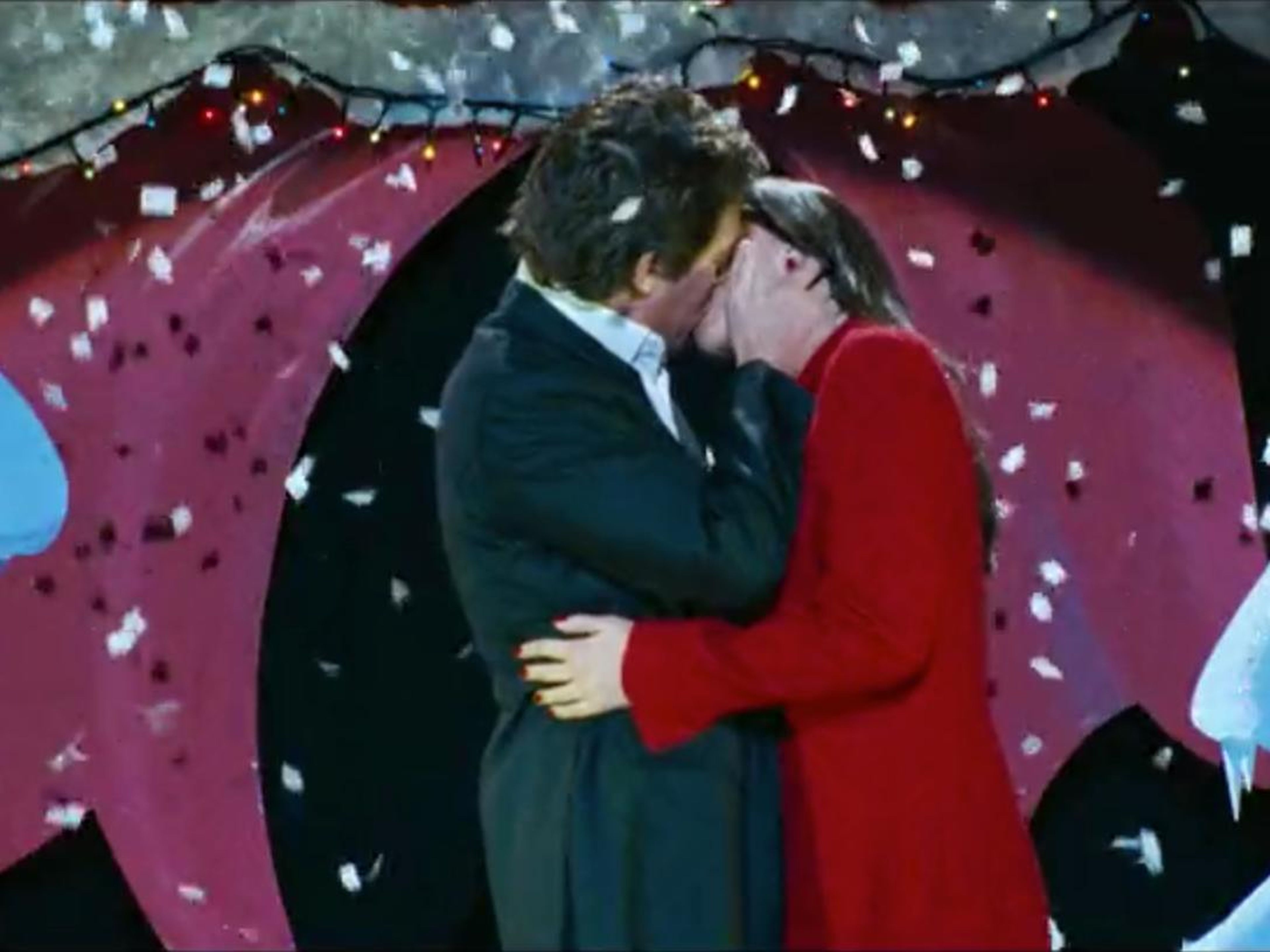 Hugh Grant y Martine McCutcheon como David y Natalie en "Love Actually."