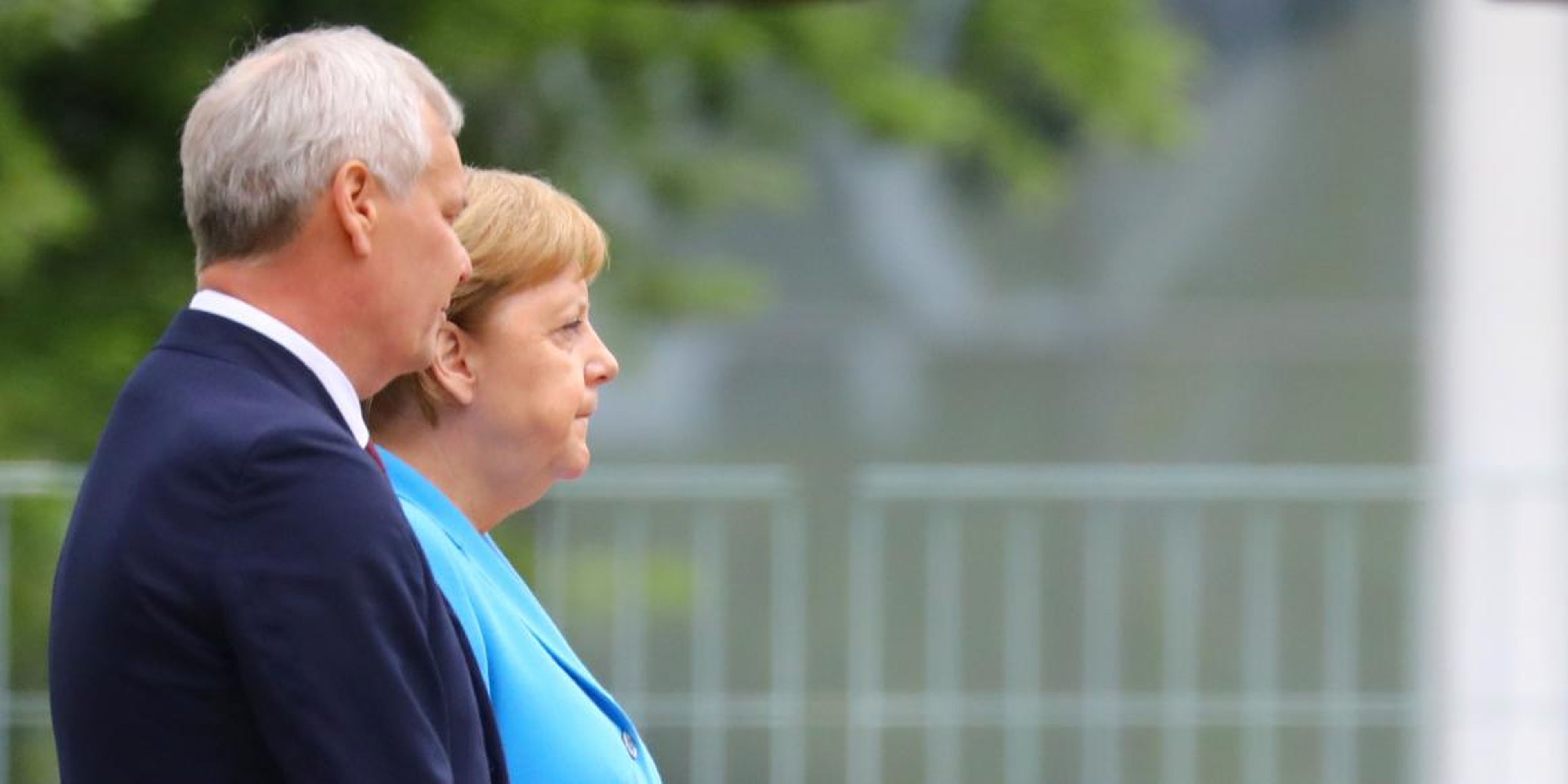 German Chancellor Merkel receives Finland's Prime Minister Rinne in Berlin.