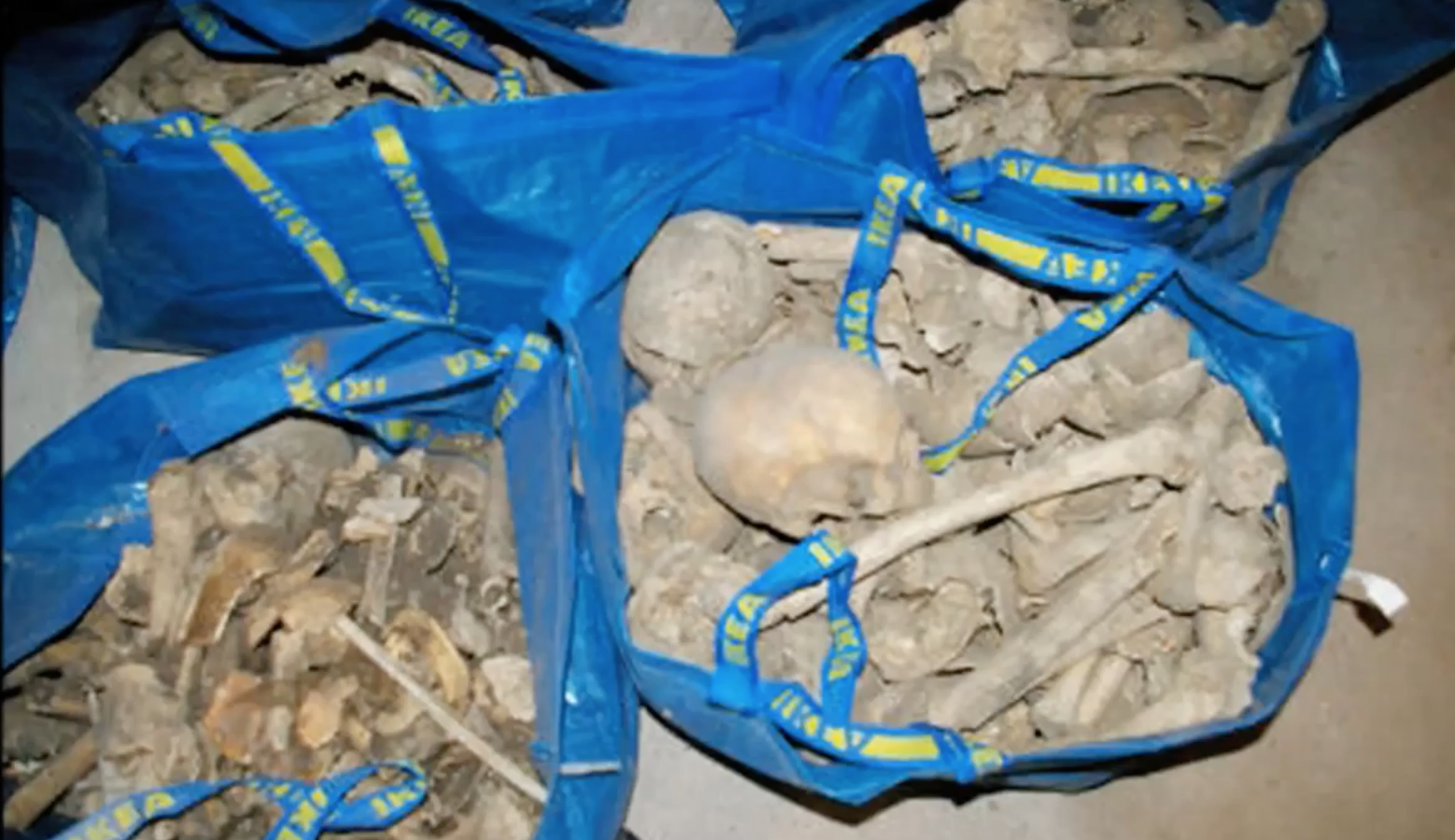 Una mujer encuentra una bolsa de Ikea llena de huesos con los restos de 80 personas