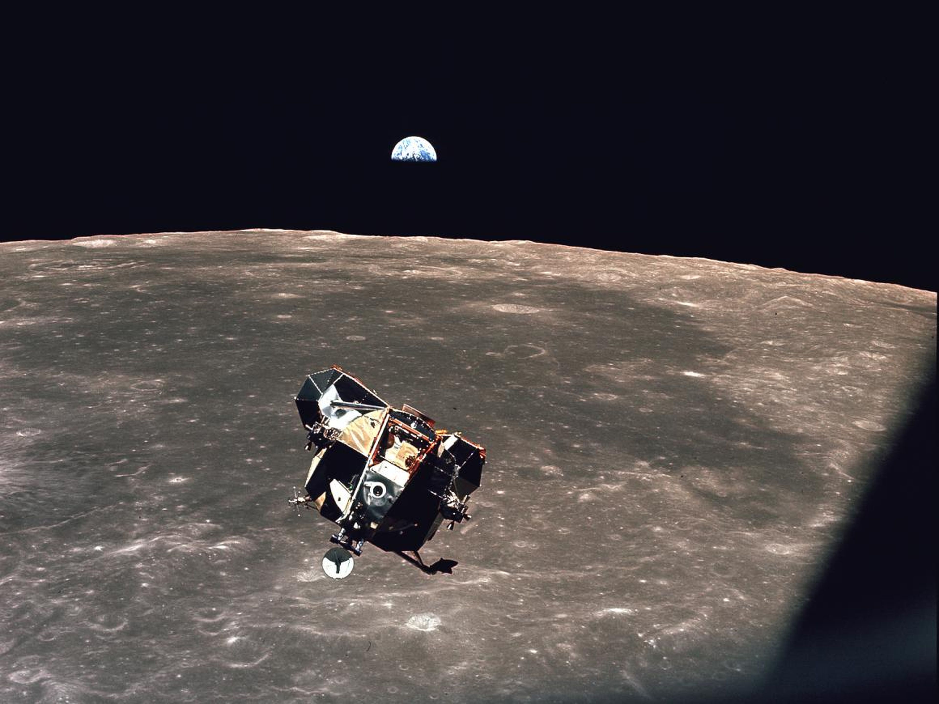 El módulo lunar "Eagle" del Apolo 11 cuando regresaba de la luna el 21 de julio de 1969.