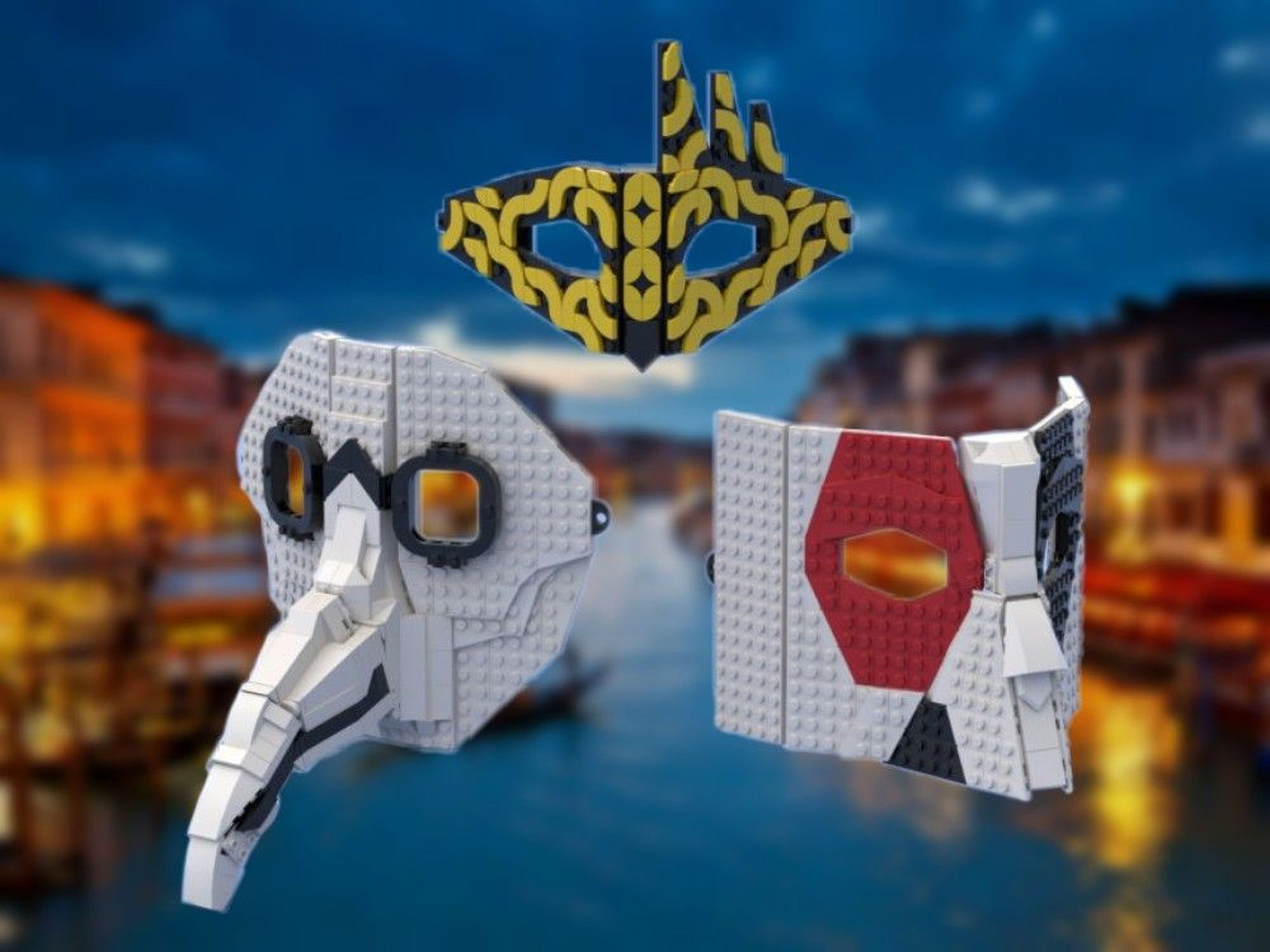 Máscaras venecianas estilo LEGO