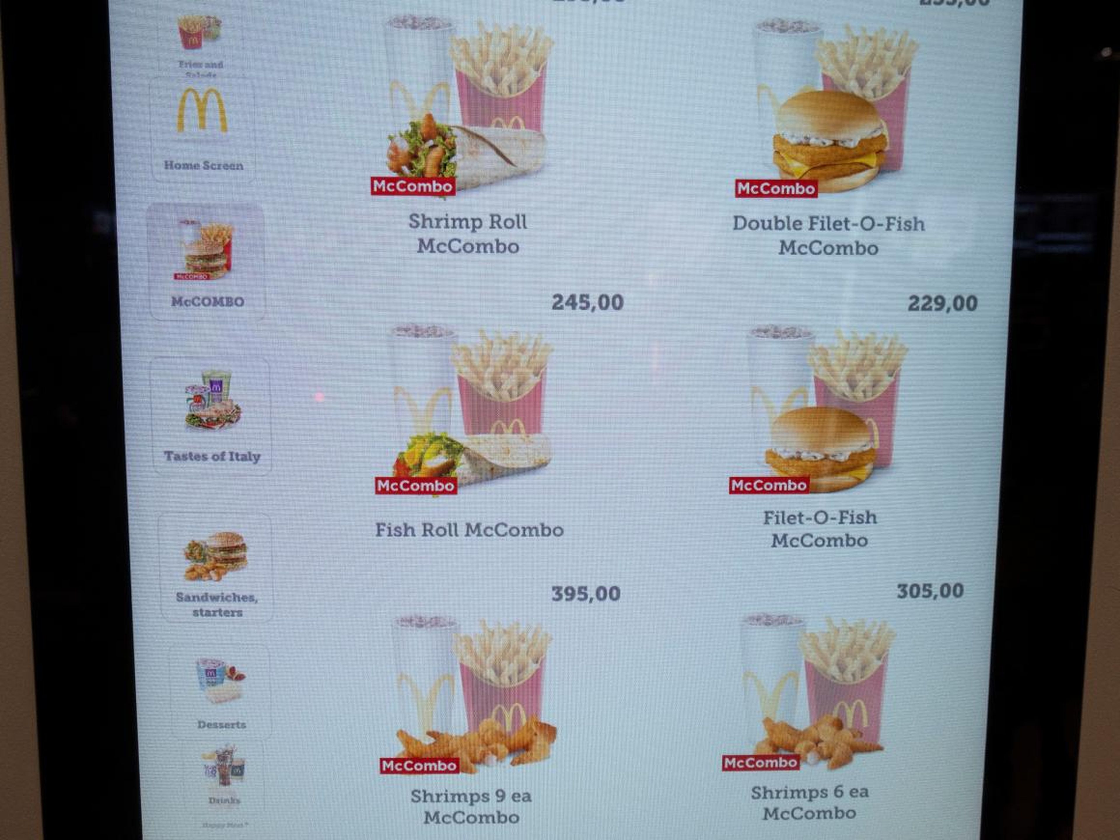The Moscow McDonald's had more seafood options than I was expecting.