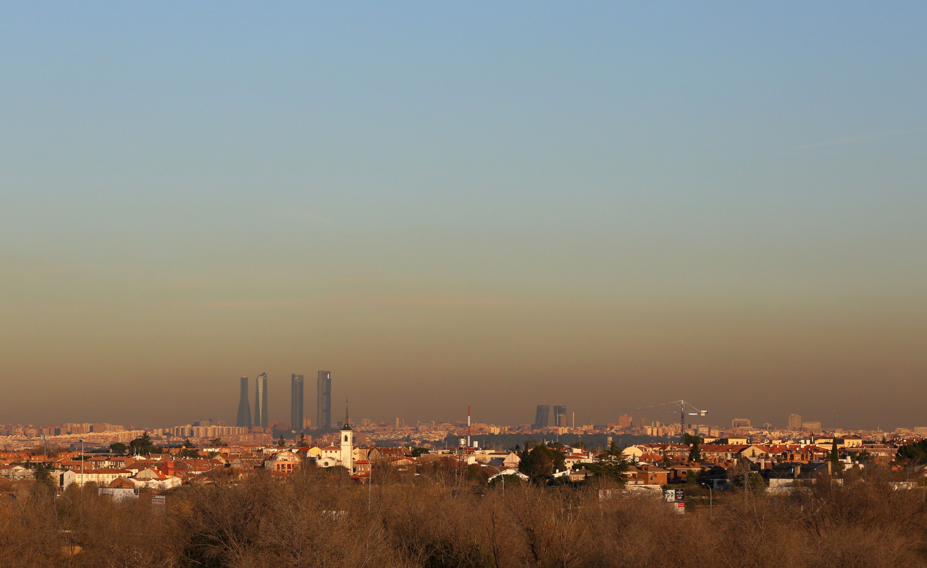 La nube de contaminación sobre Madrid