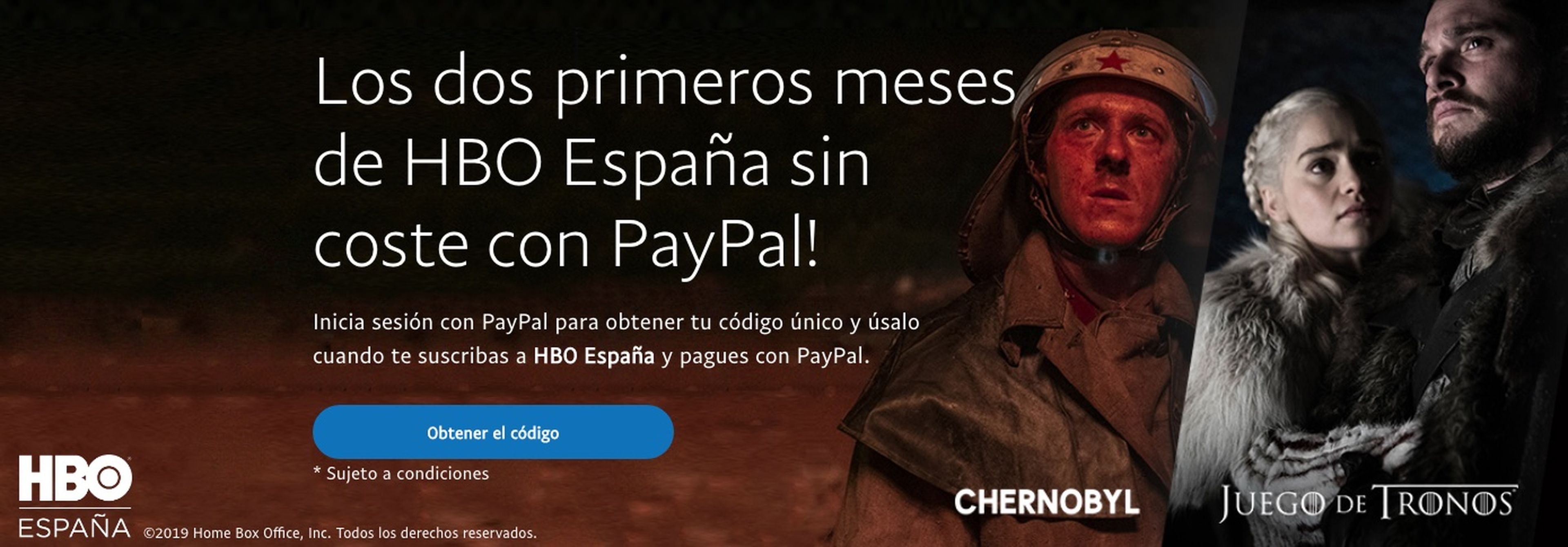 Página de PayPal para acceder al código promocional.