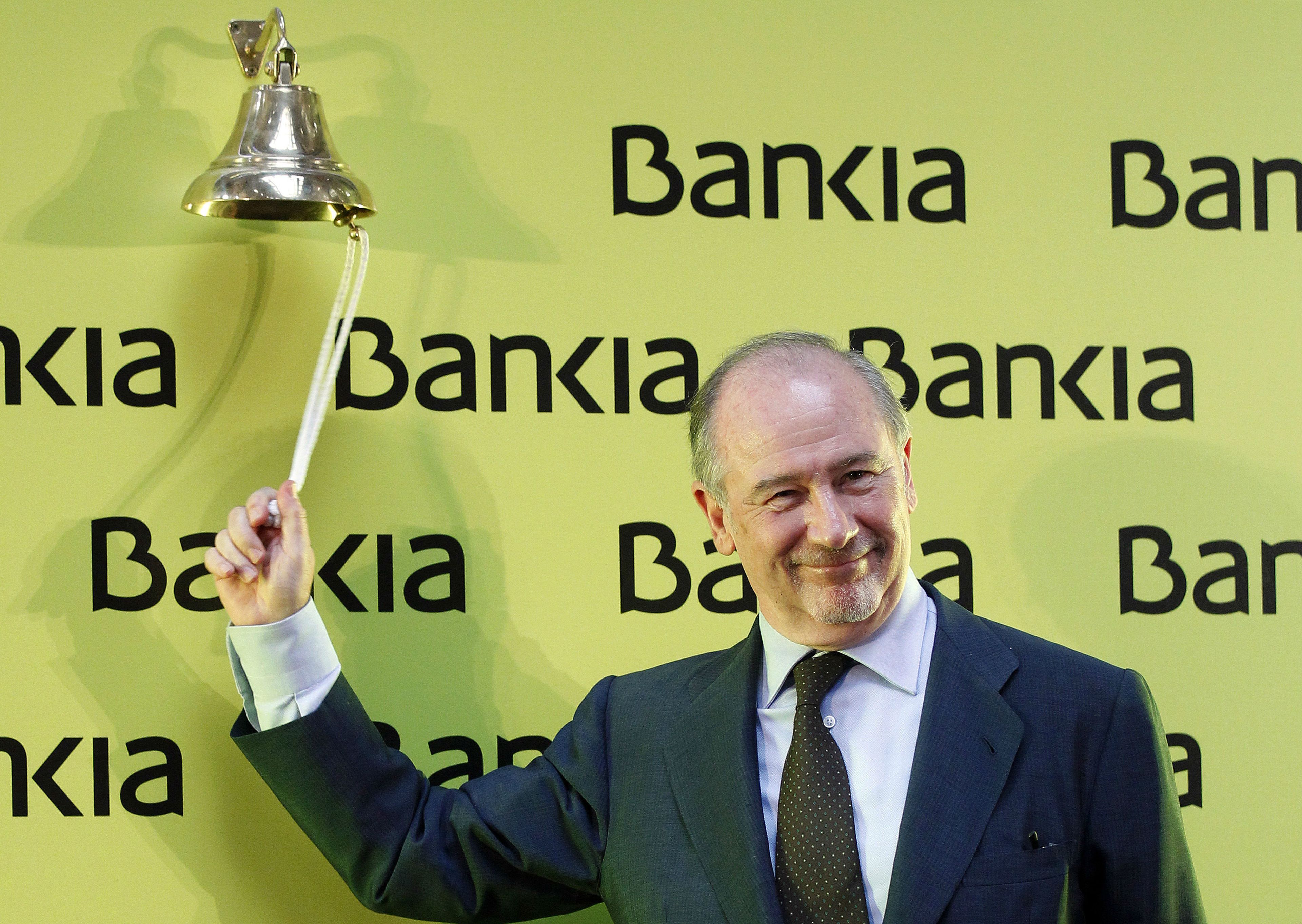 Rodrigo Rato toca la campana de salida a bolsa de Bankia.
