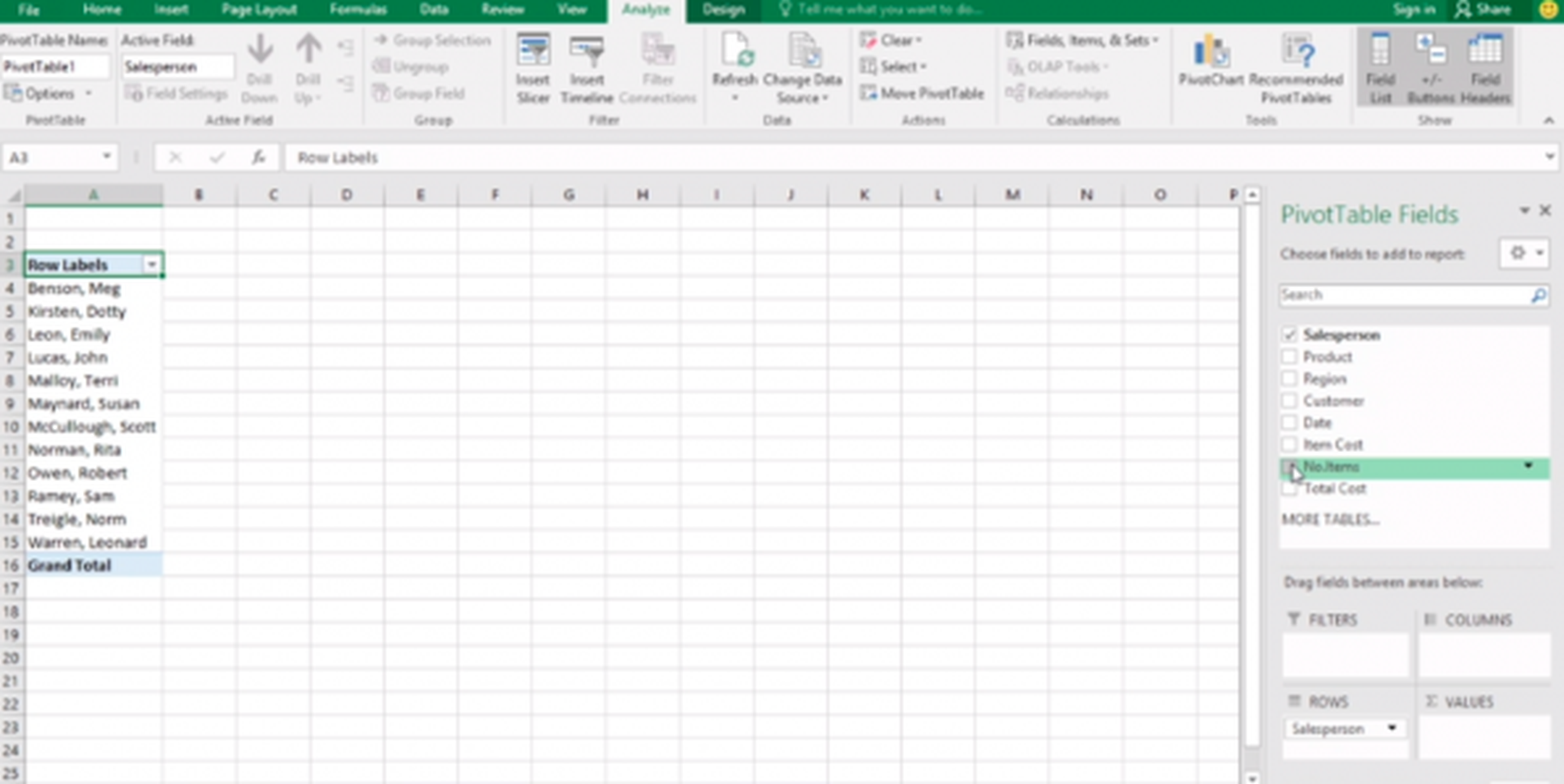 Tablas Pivote, Excel
