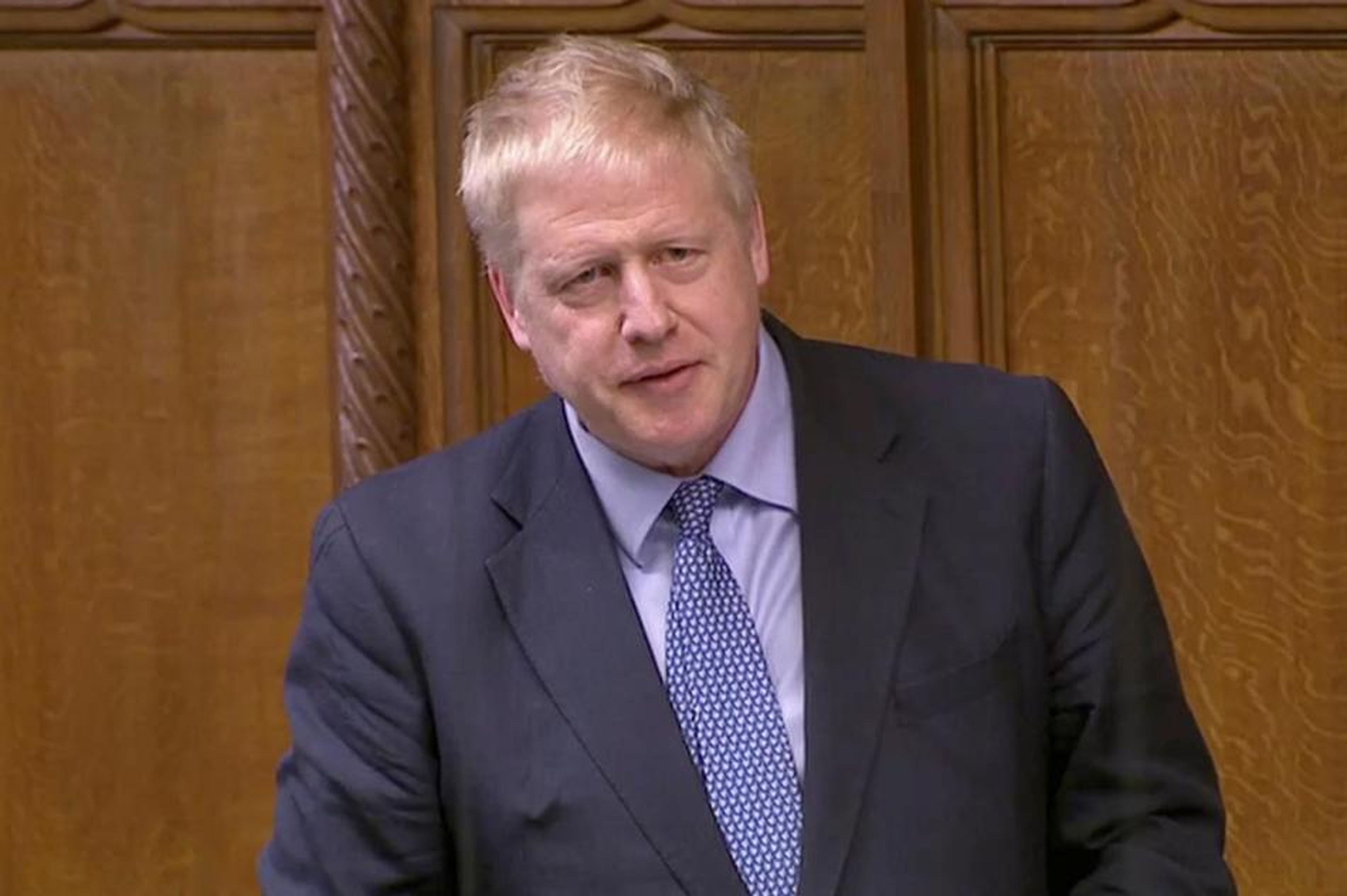 Boris Johnson hablando en el Parlamento de Londres.
