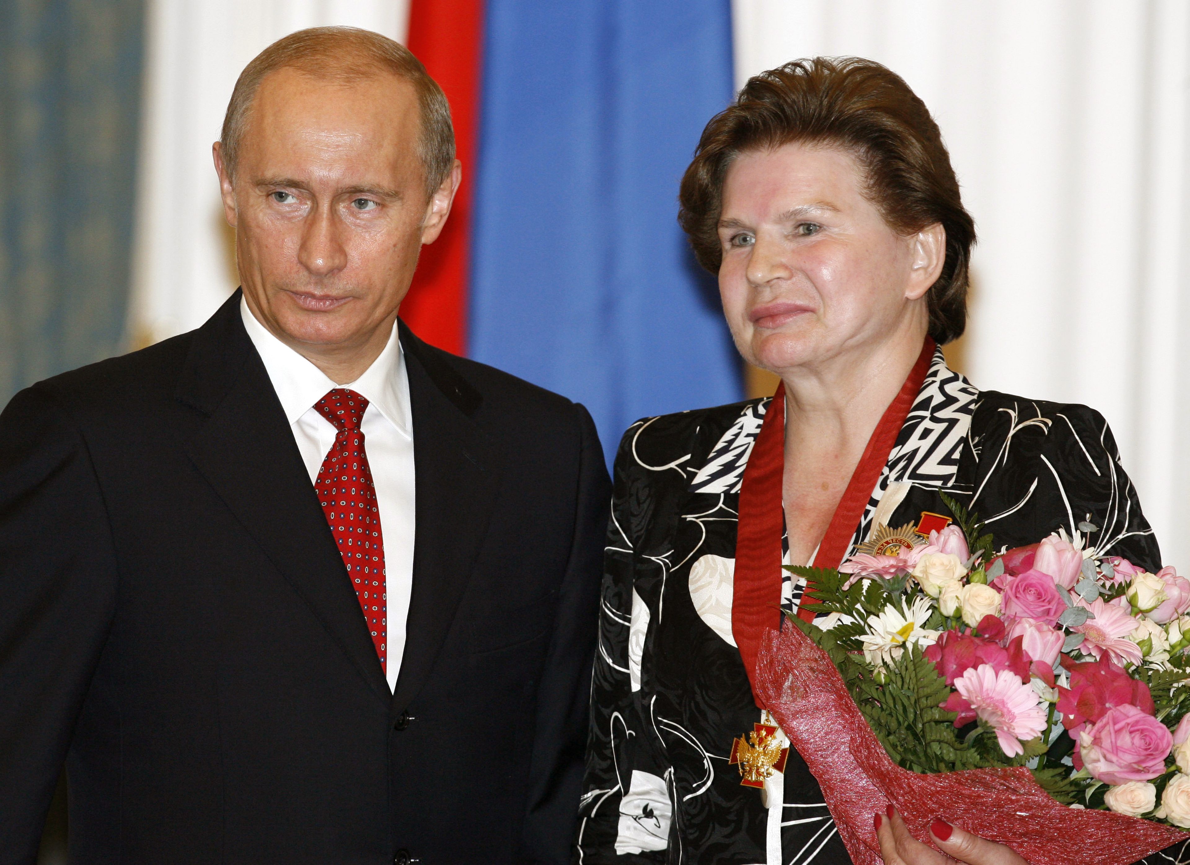 Valentina Tereshkovaen con Vladimir Putin.