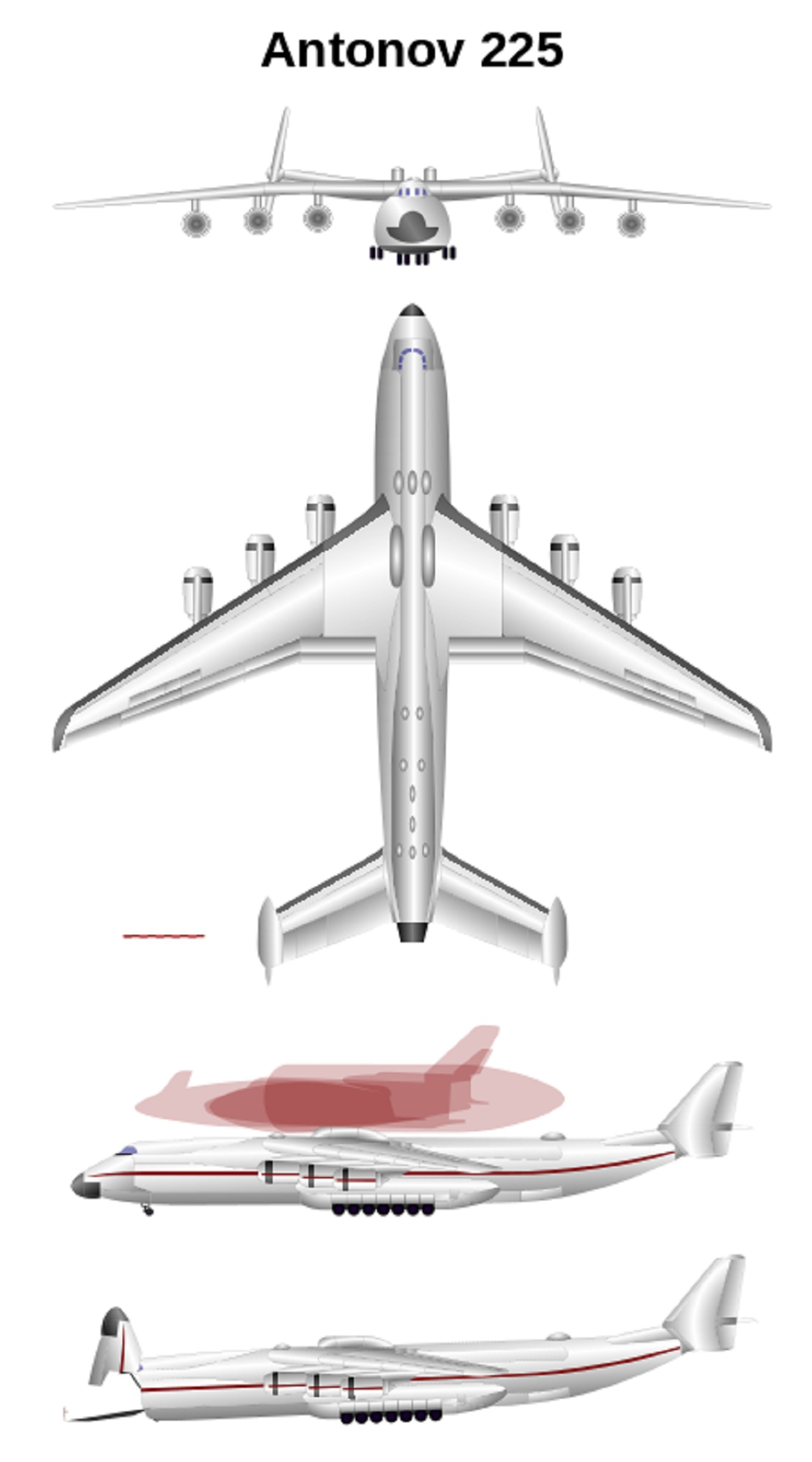 El An-225 puede transportar equipamiento militar, alimentos, locomotras y generadores eléctricos