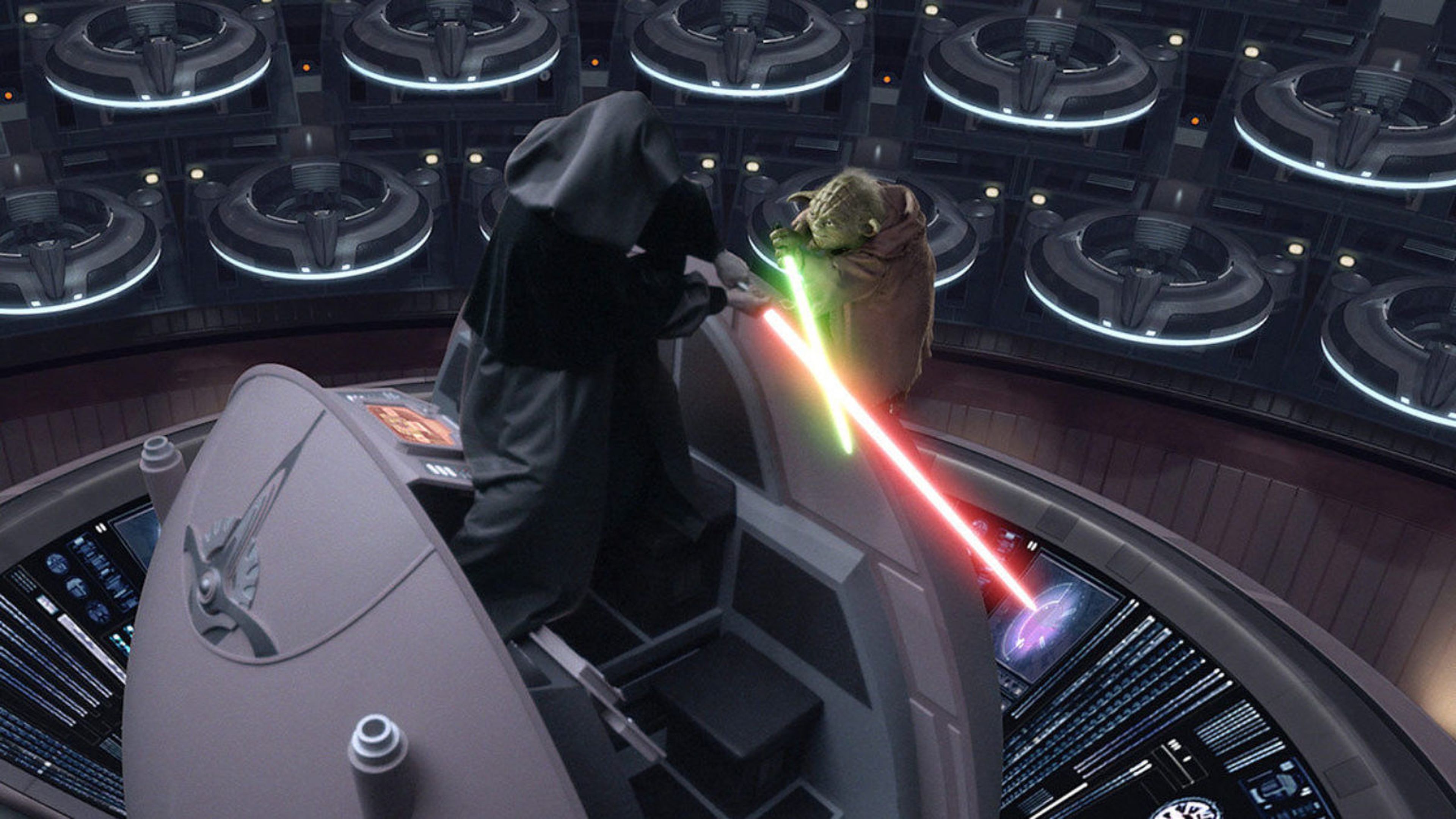 Combate entre Sidious y Yoda