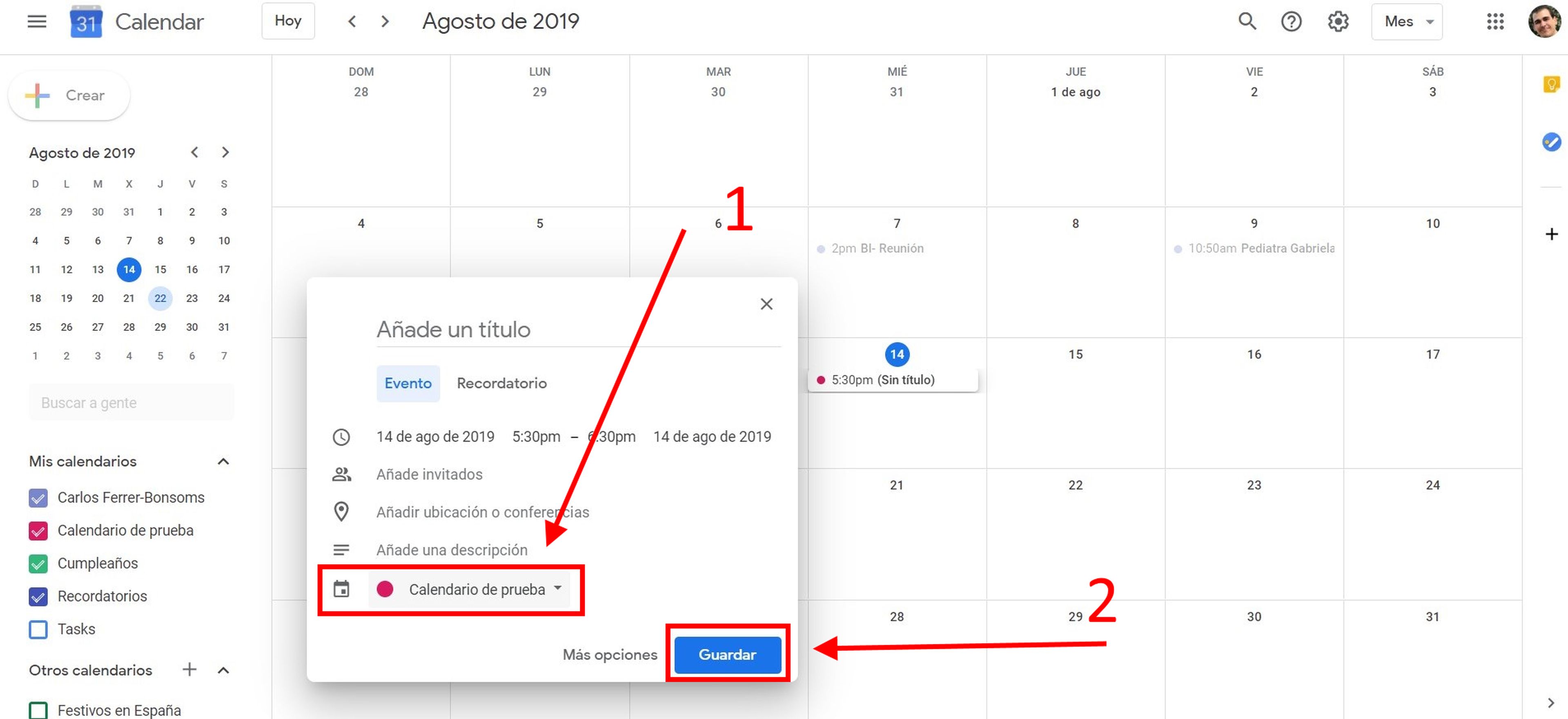 Cómo crear un nuevo calendario con Google Calendar