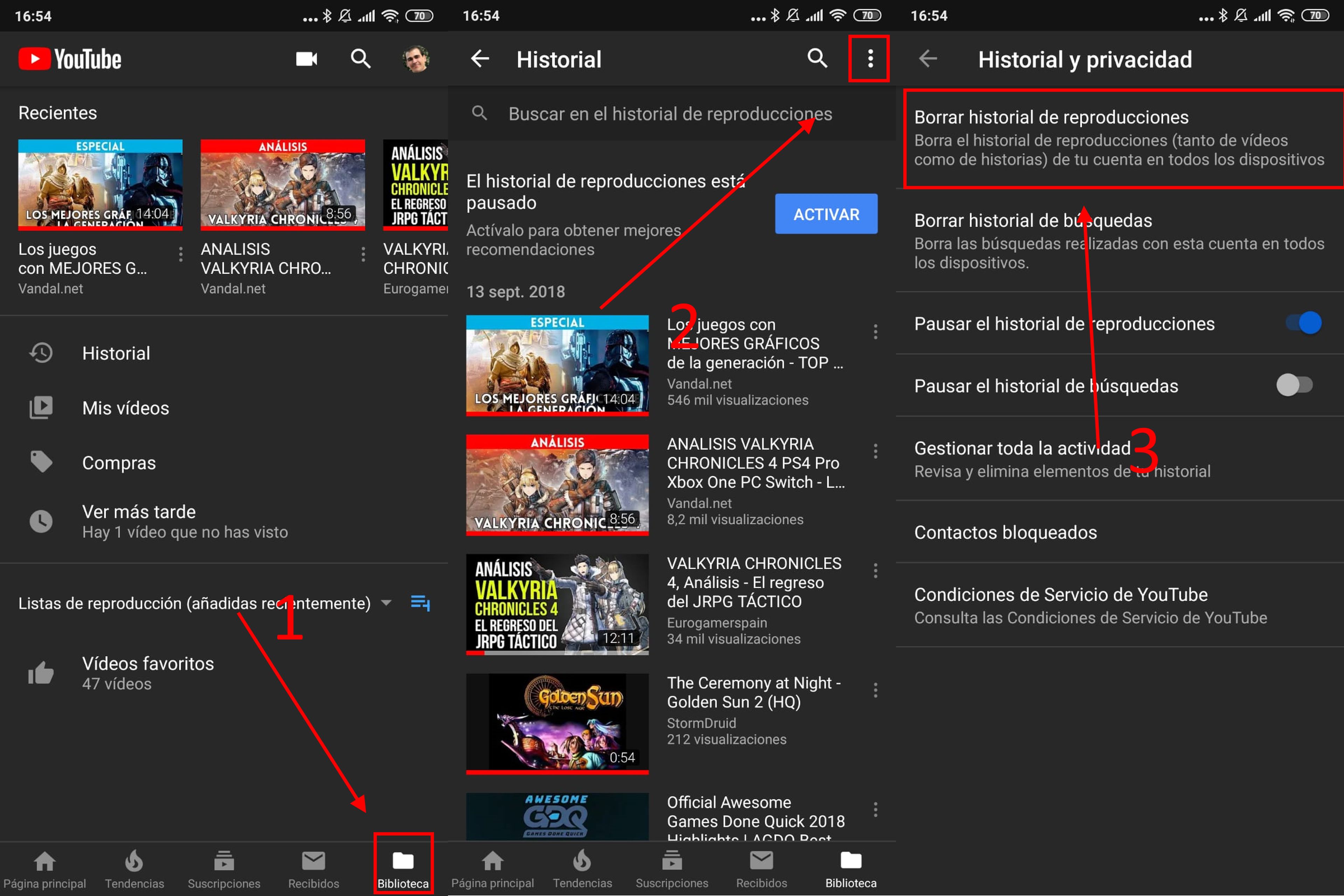 Cómo reiniciar el historial de búsquedas y reproducciones de YouTube en tu smartphone
