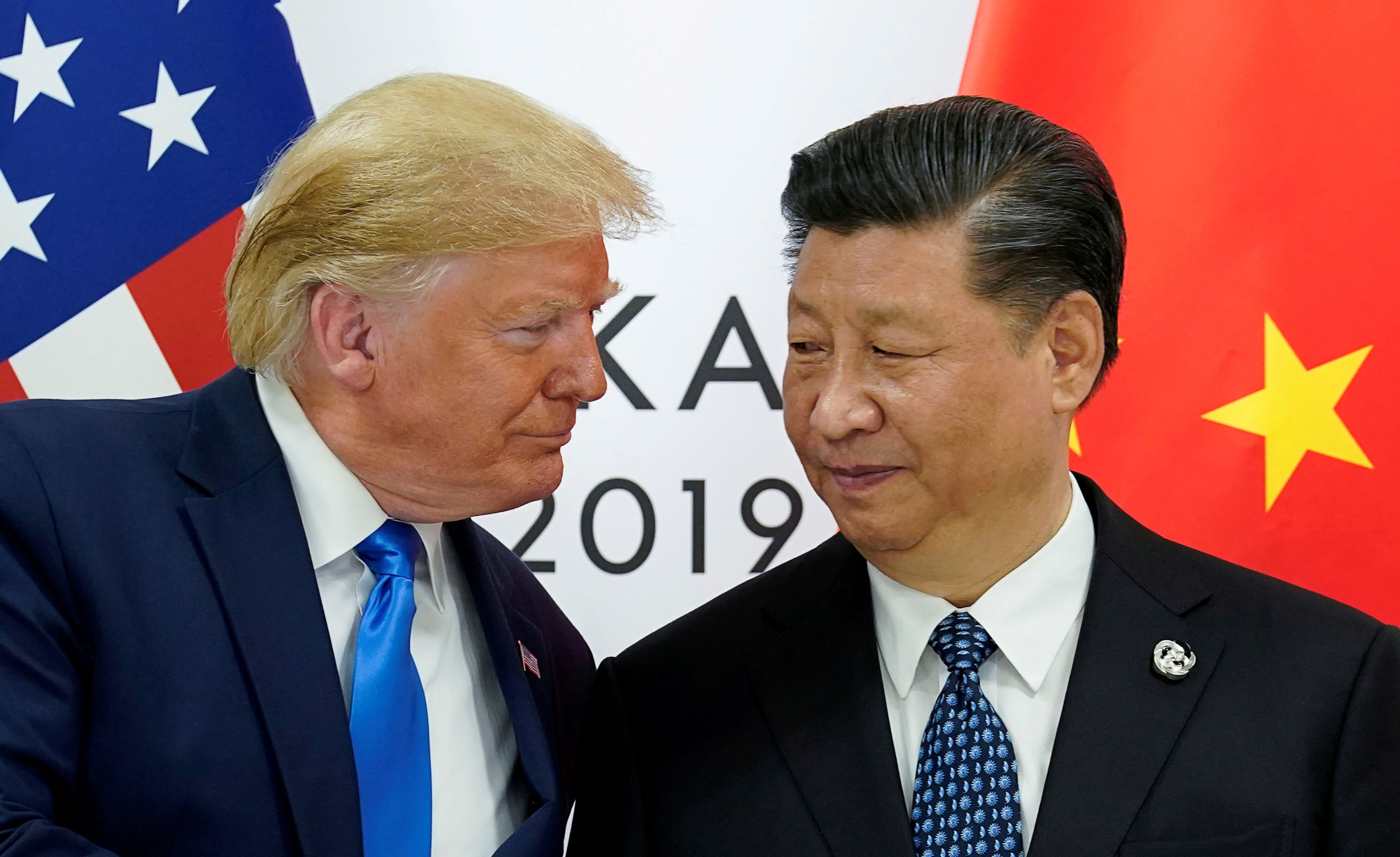 Donald Trump, presidente de los Estados Unidos y Xi Jinping, presidente de China, durante la reunión del G20 en Osaka (Japón) celebrada en junio de 2019..