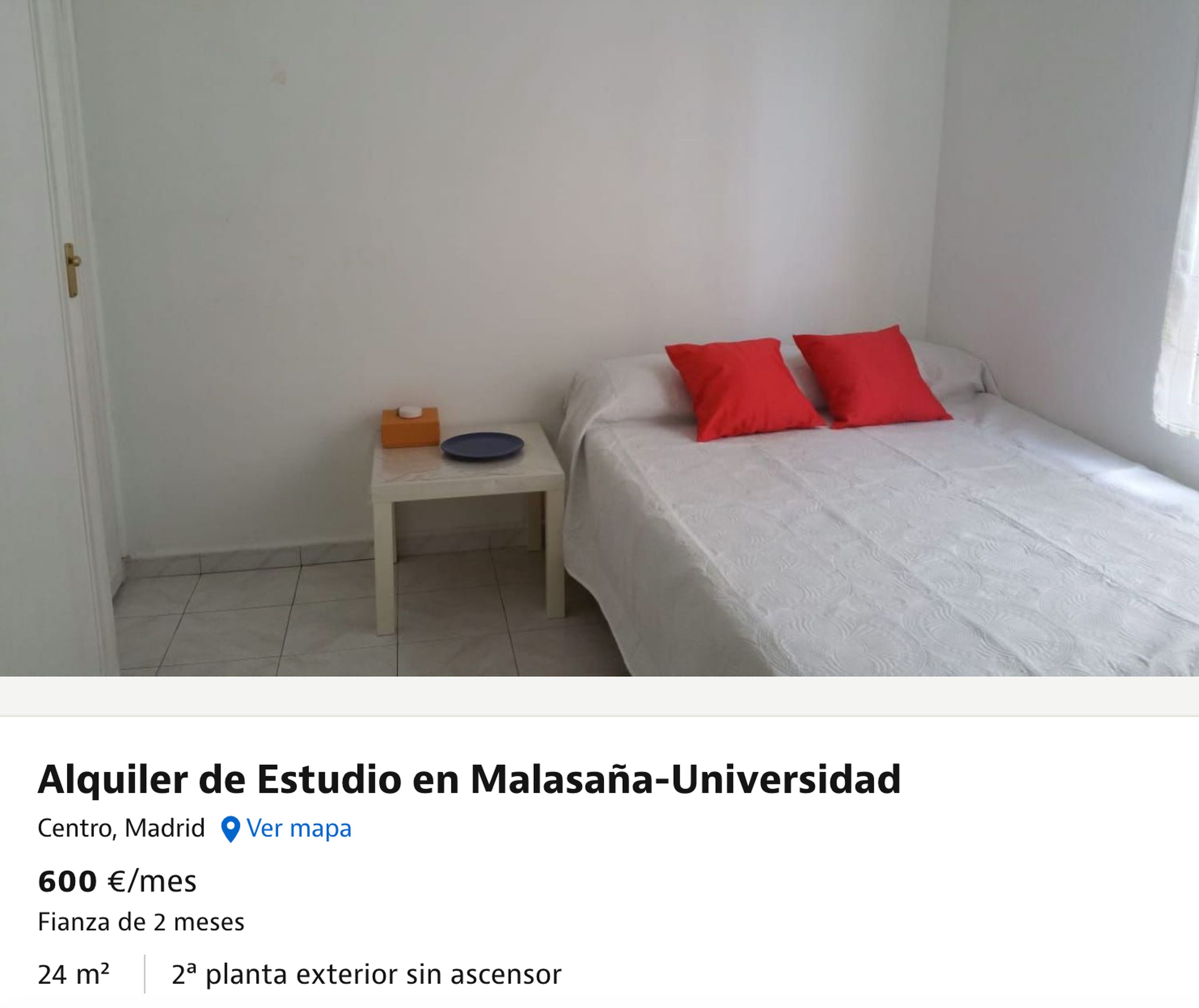 Estudio en alquiler en Malasaña, Madrid