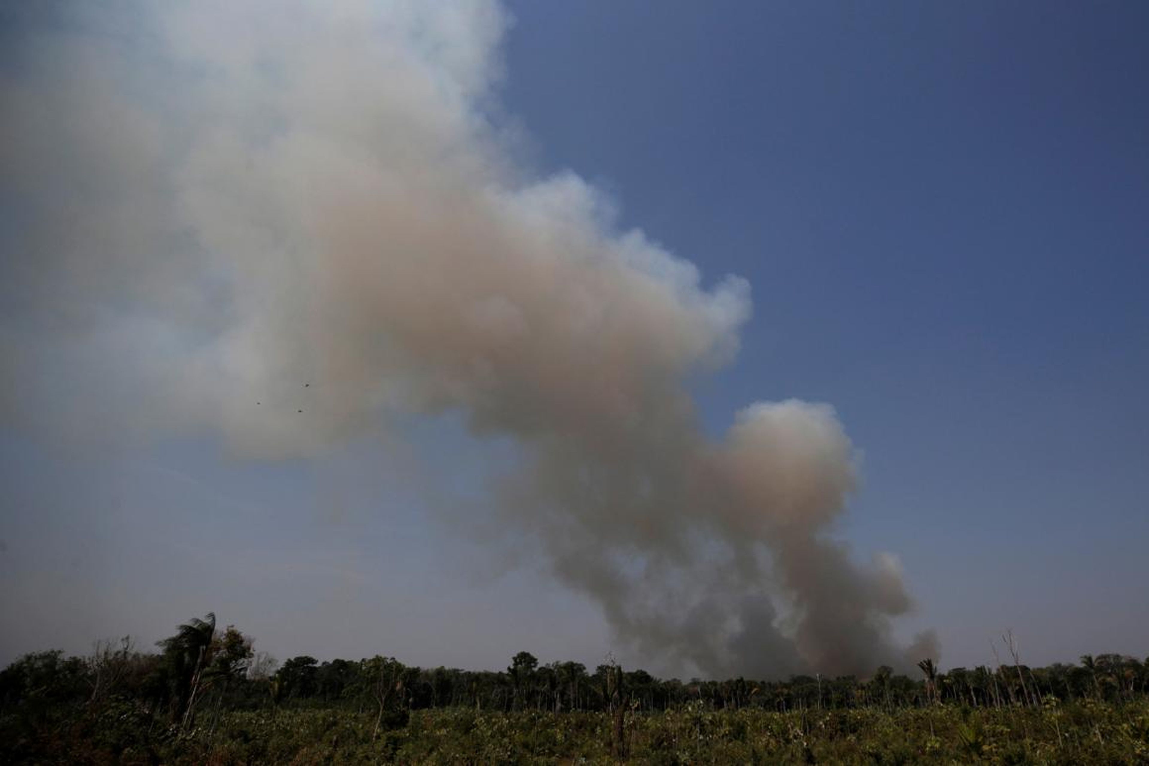 Un área de la selva amazónica cerca de Humaita, Brasil, en llamas el 14 de agosto de 2019.