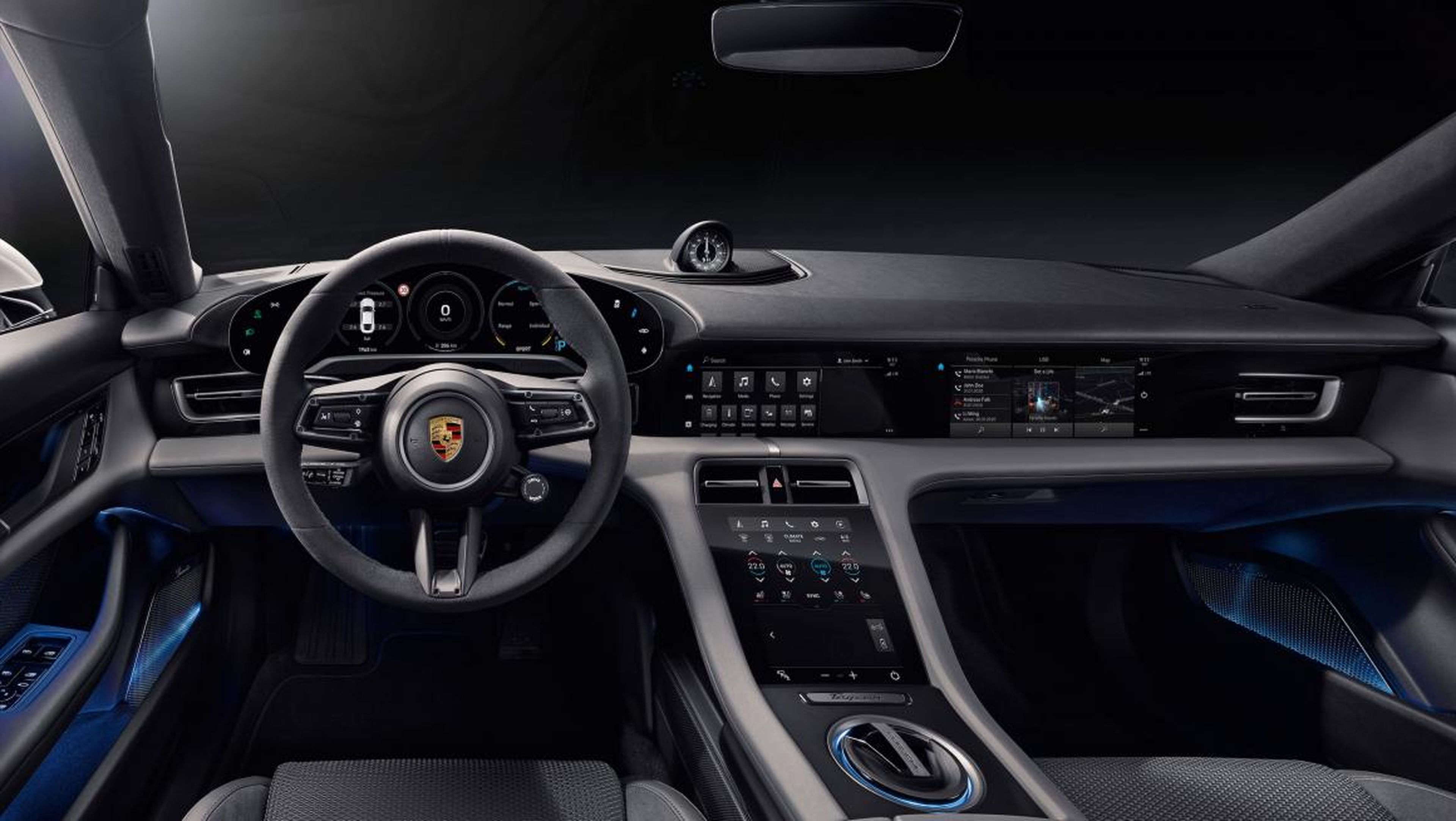 Una reproducción del interior del Porsche Taycan.
