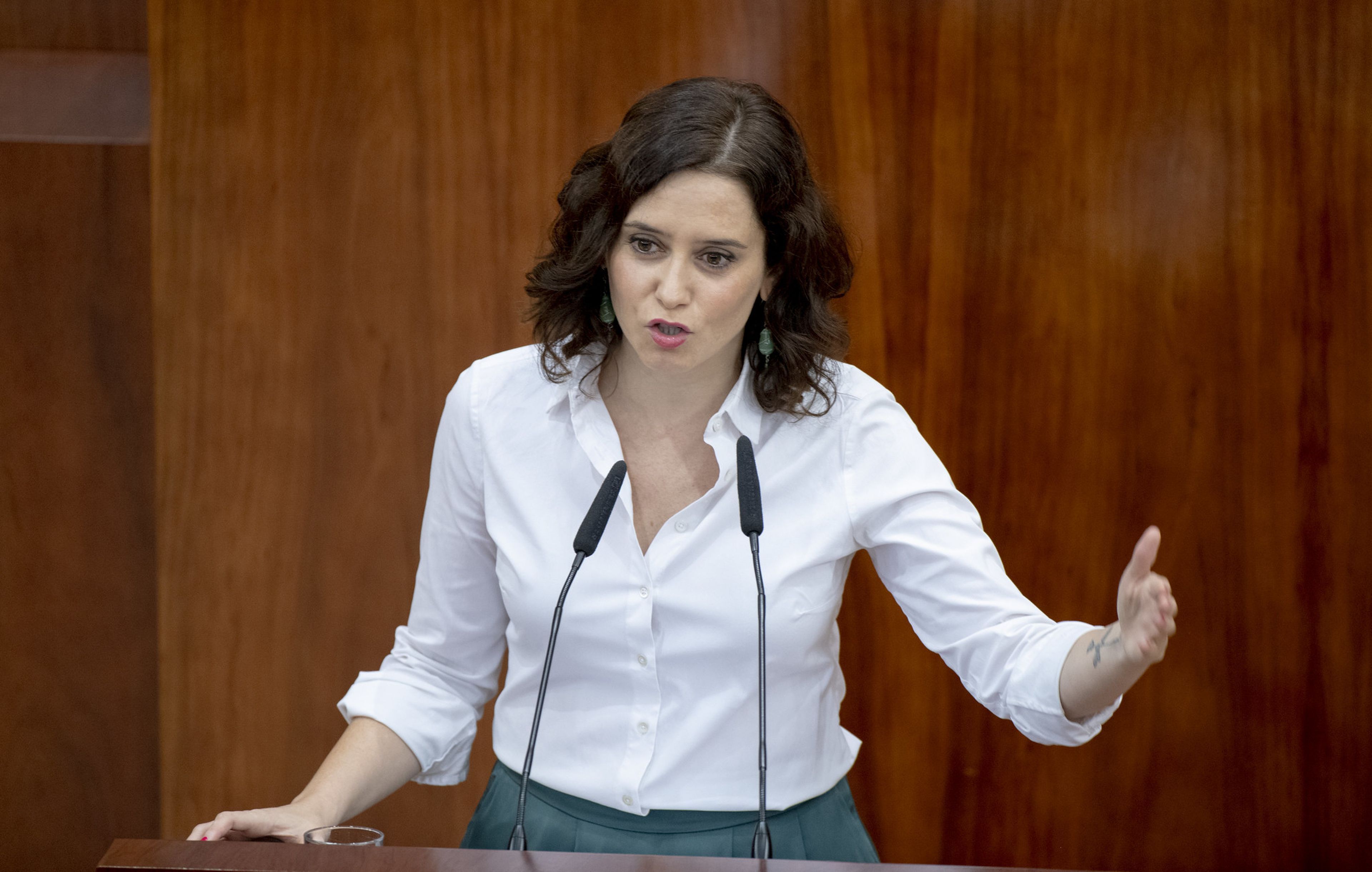 Isabel Díaz Ayuso, durante un discurso en la Asamblea de Madrid