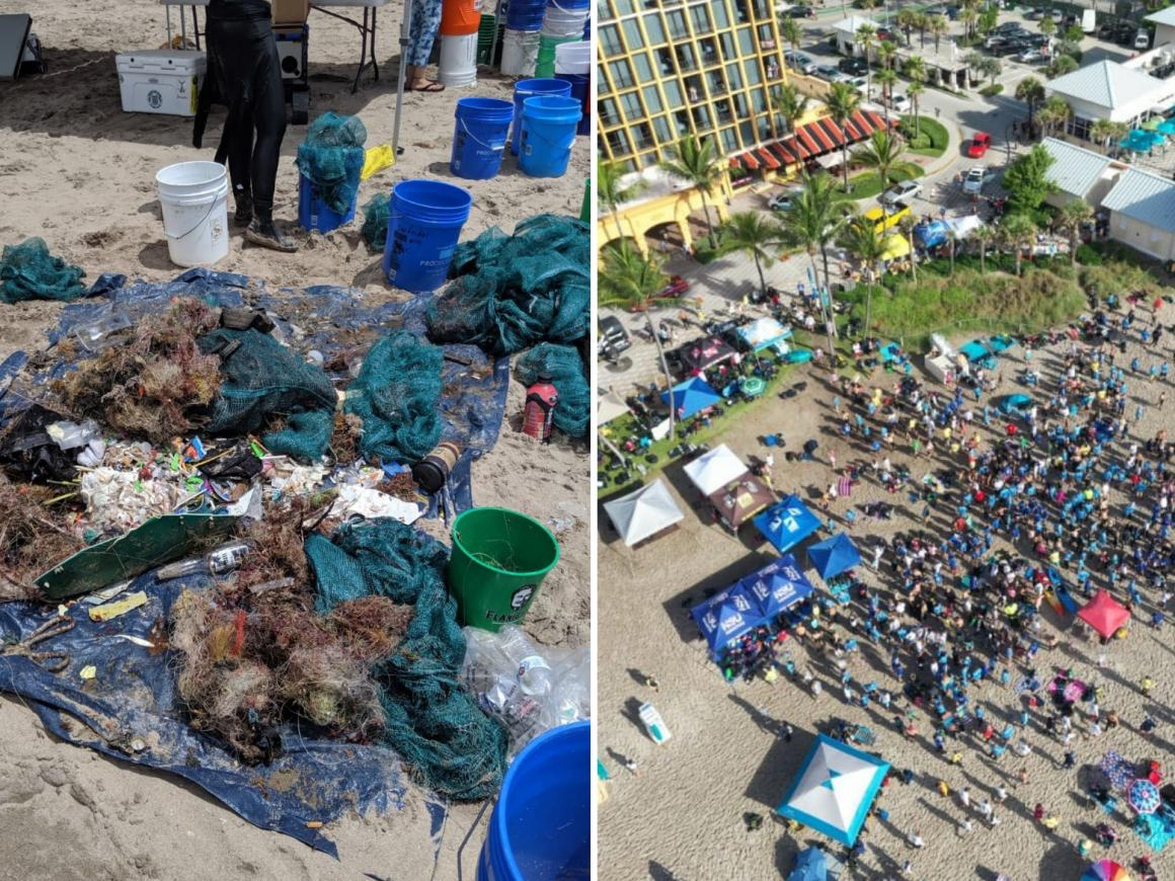 Photos from the world's largest ocean cleanup that took place in Deerfield Beach, Florida.