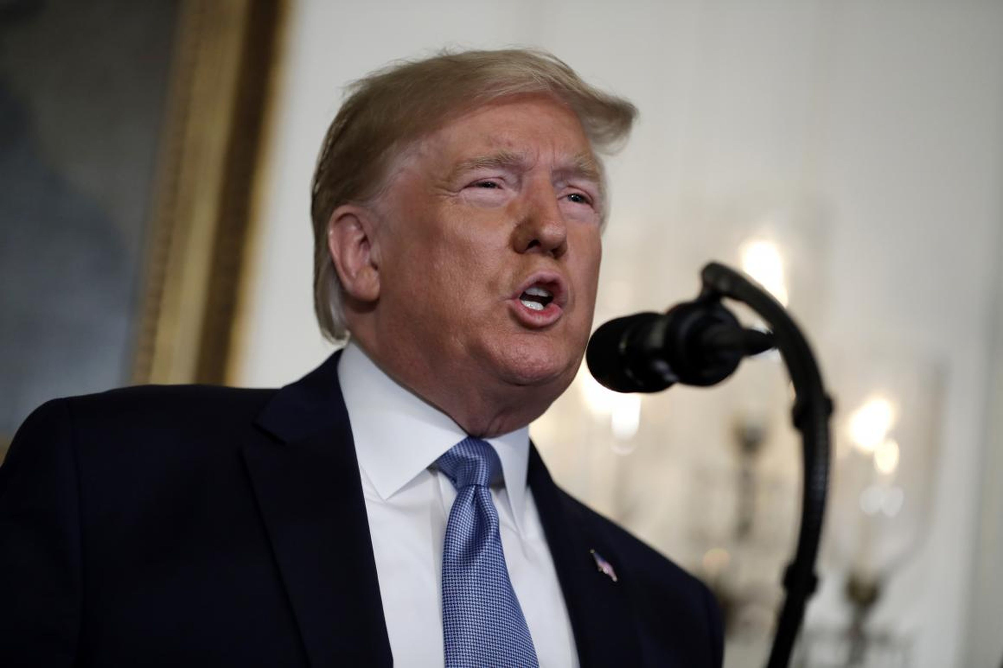 Trump at the White House on Monday talked about the mass shootings in El Paso and Dayton.