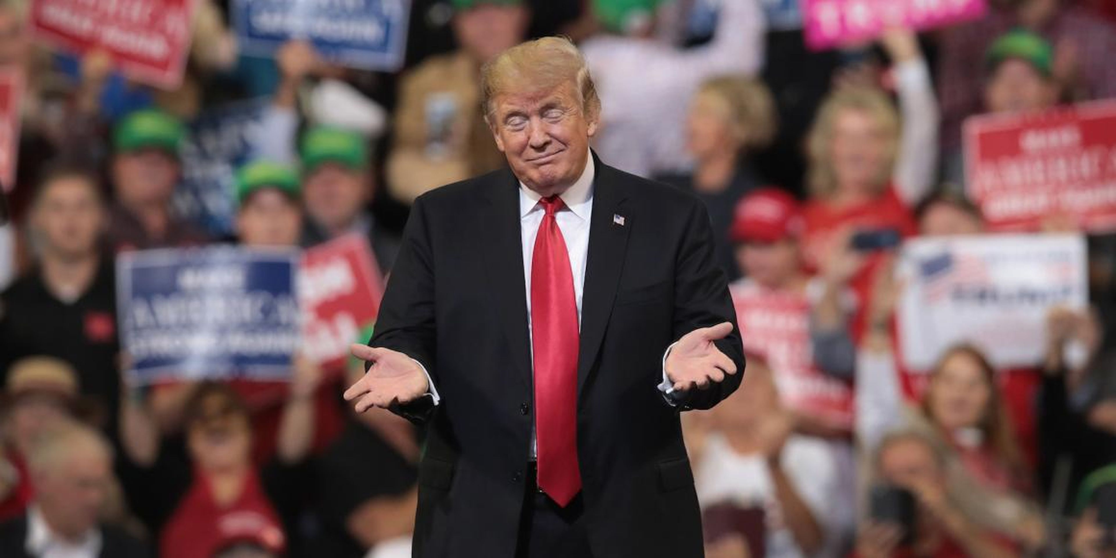 Donald Trump durante un mitin electoral en Iowa en una imagen de archivo.