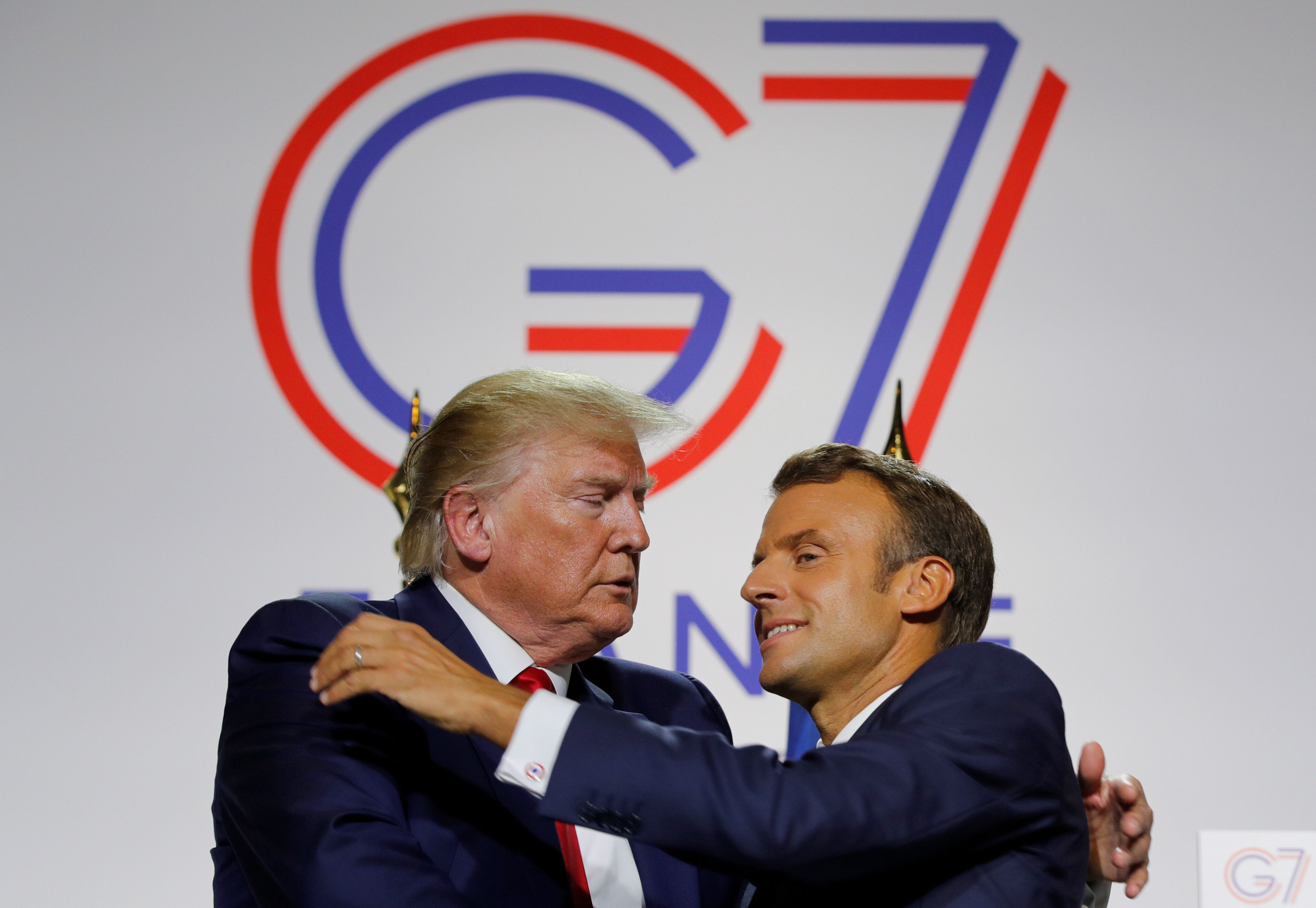 El presidente de Estados Unidos, Donald Trump, y el primer ministro francés Emmanuel Macron.
