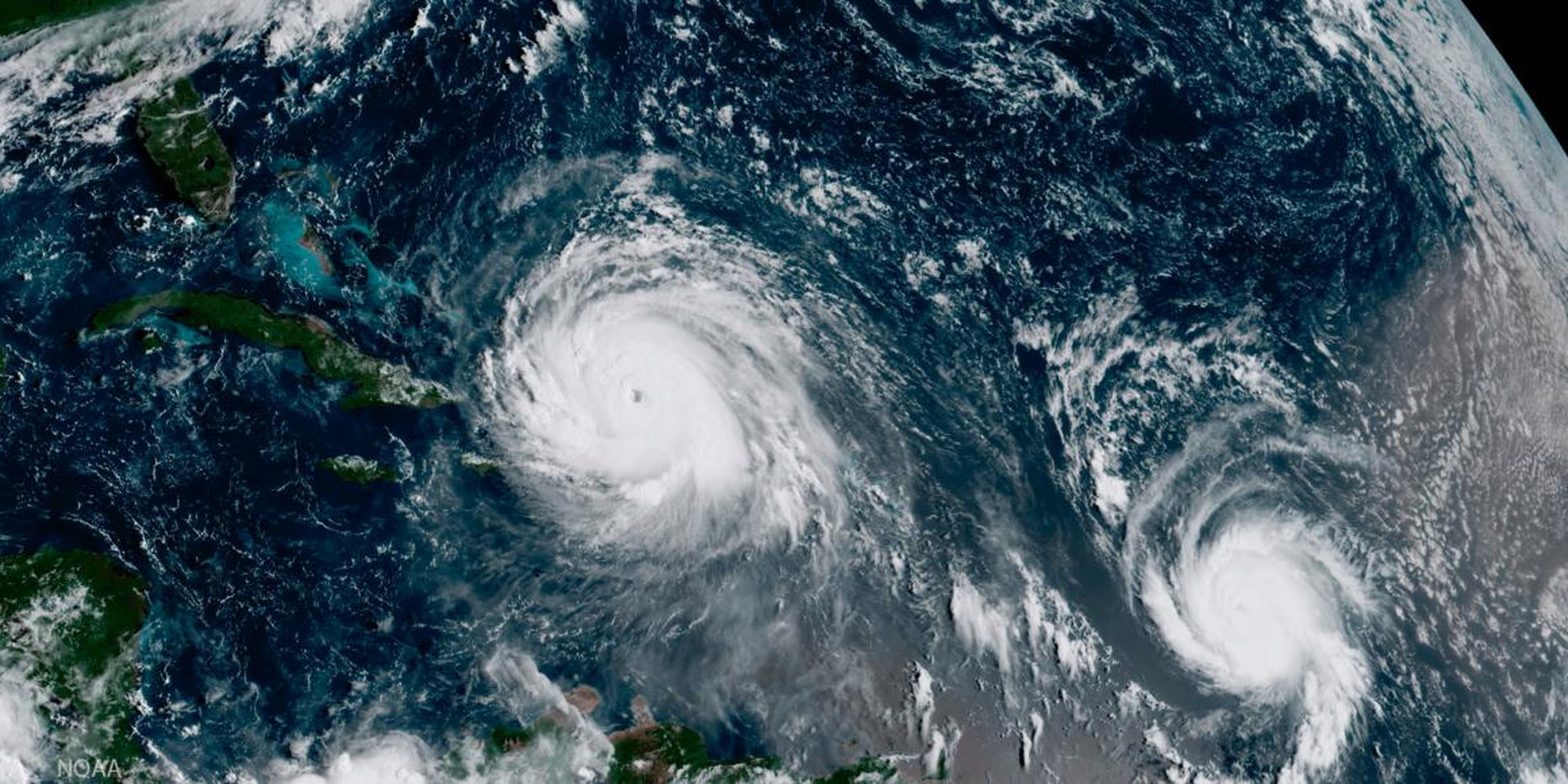 Una imagen de satélite muestra el ojo del huracán Irma, que alcanzó los EEUU en septiembre de 2017.