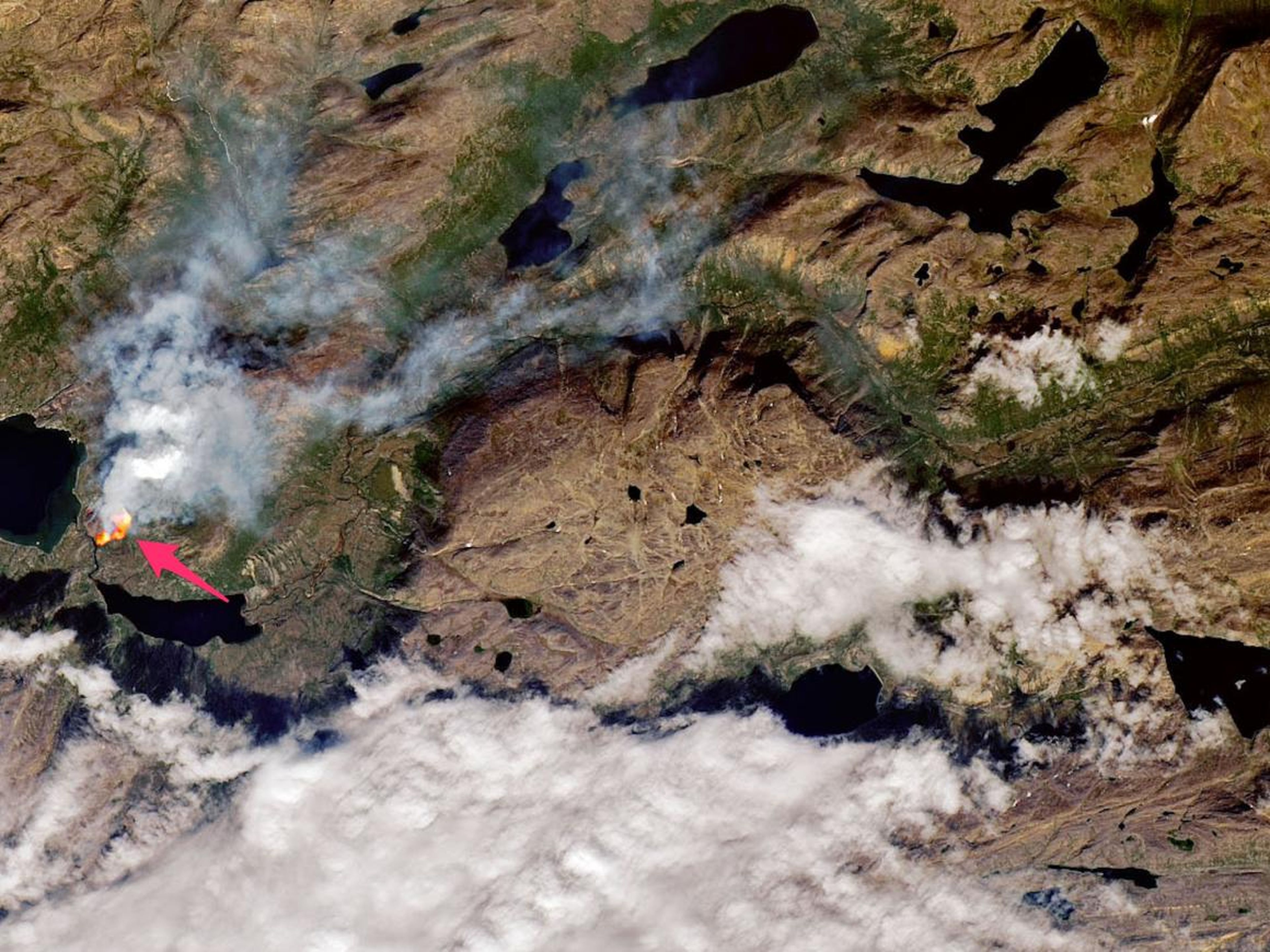 Los satélites detectaron la señal infrarroja de un incendio forestal cerca de Sisimiut, Groenlandia