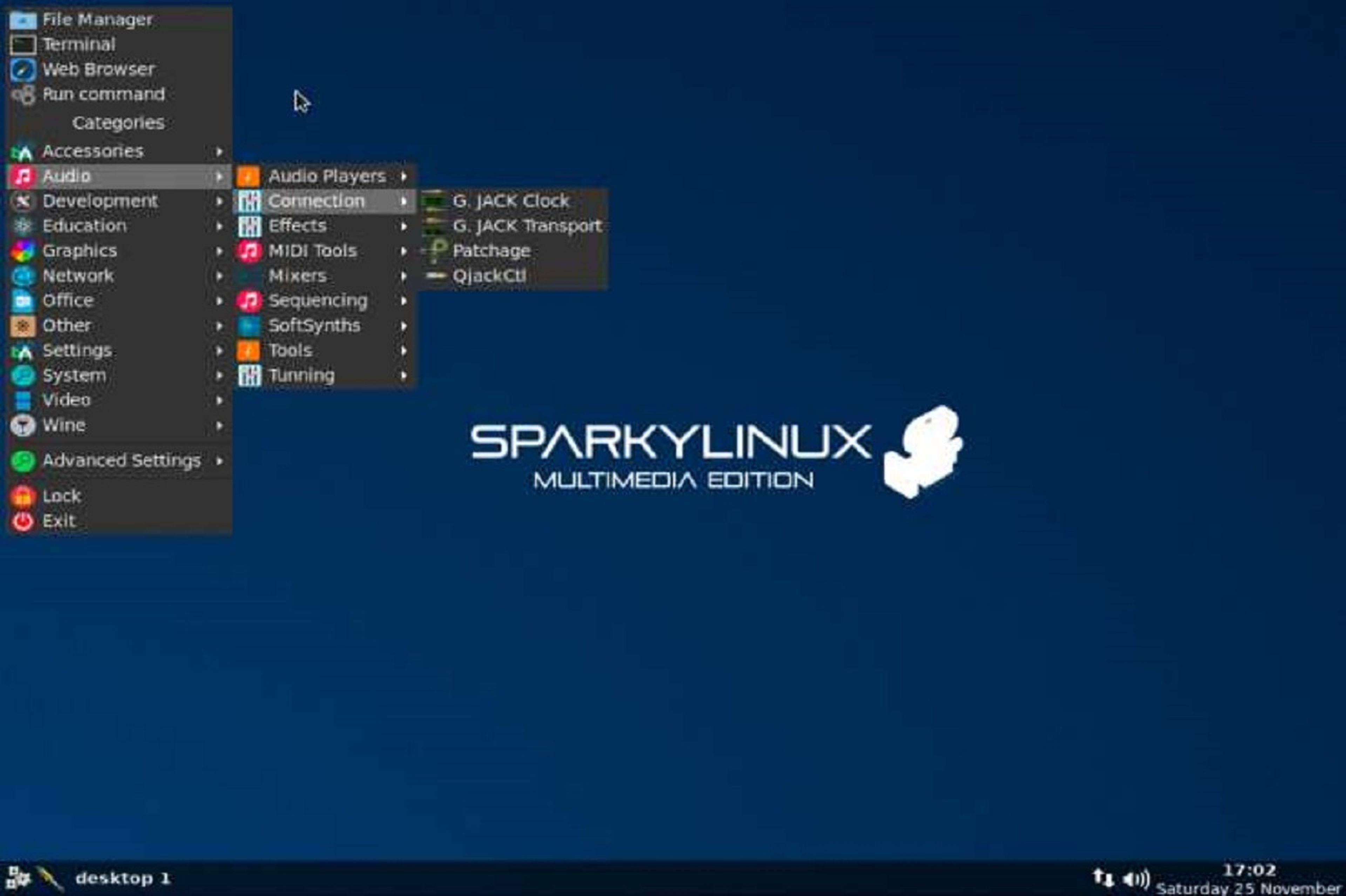 SparkyLinux basada en Debian y con escritorio XFDE por defecto.