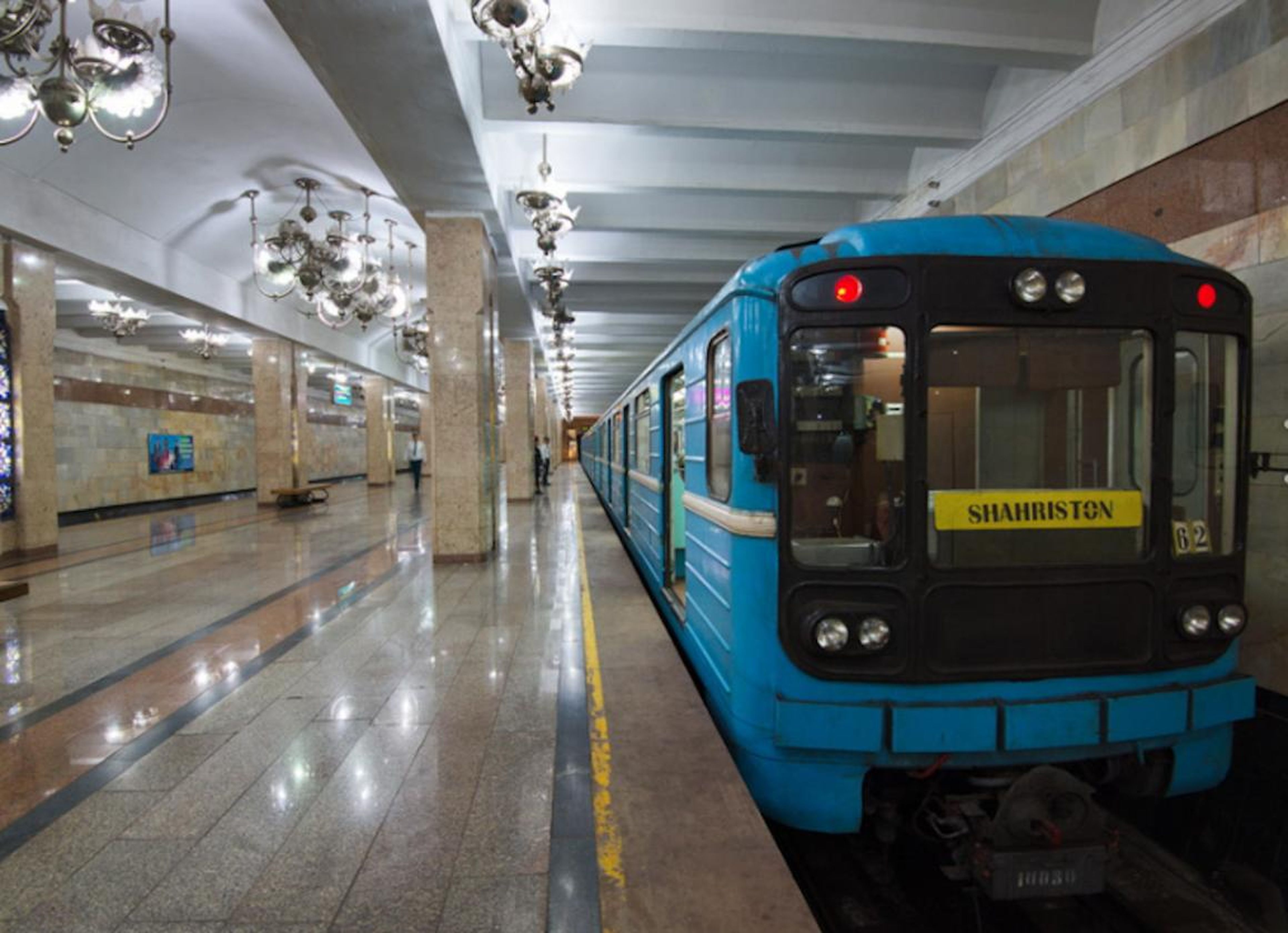 The subway is the cheapest in the former USSR. A trip on the subway costs 1,200 Uzbek soms (14 cents).