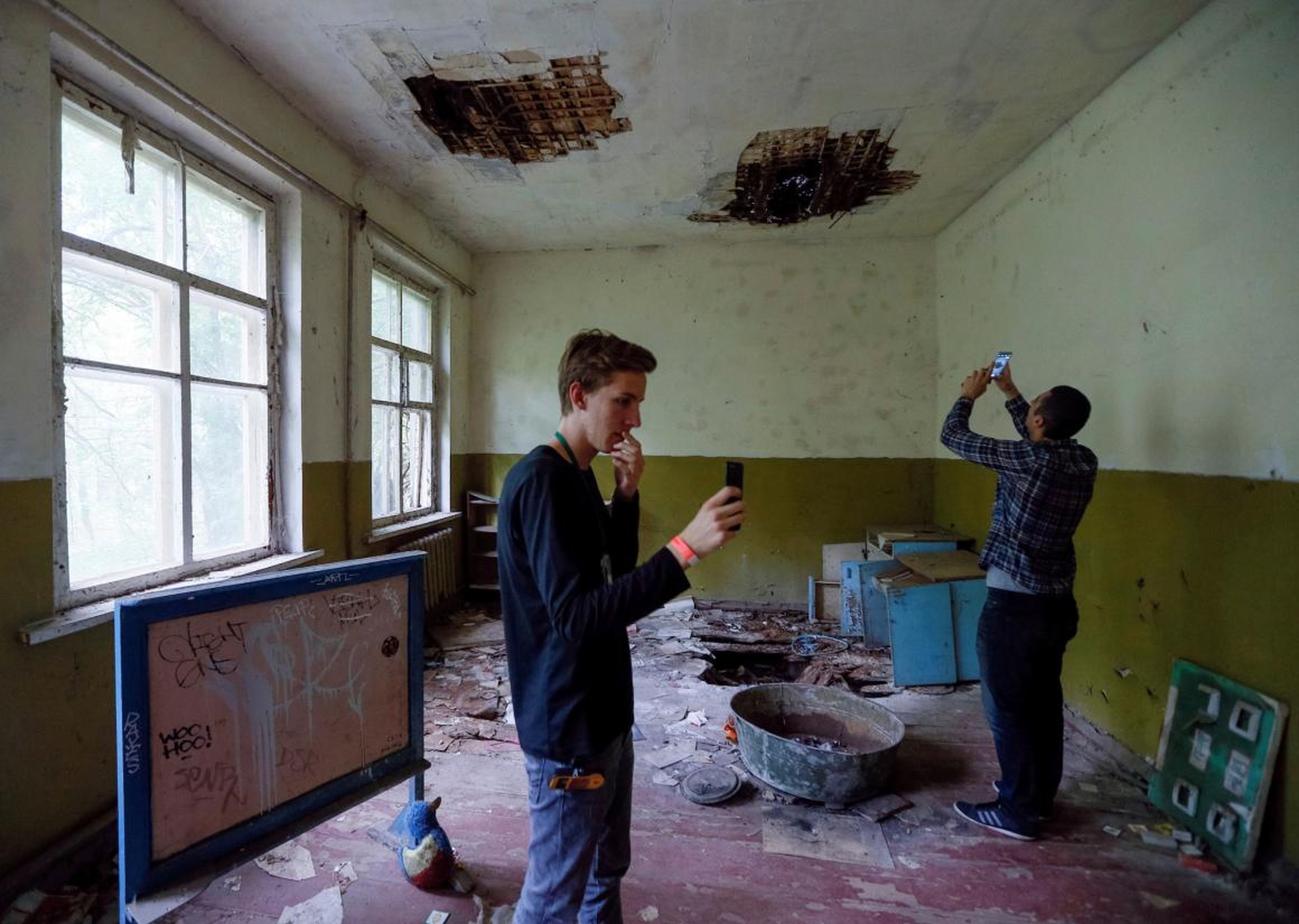 Turistas en la zona de exclusión de Chernóbil.