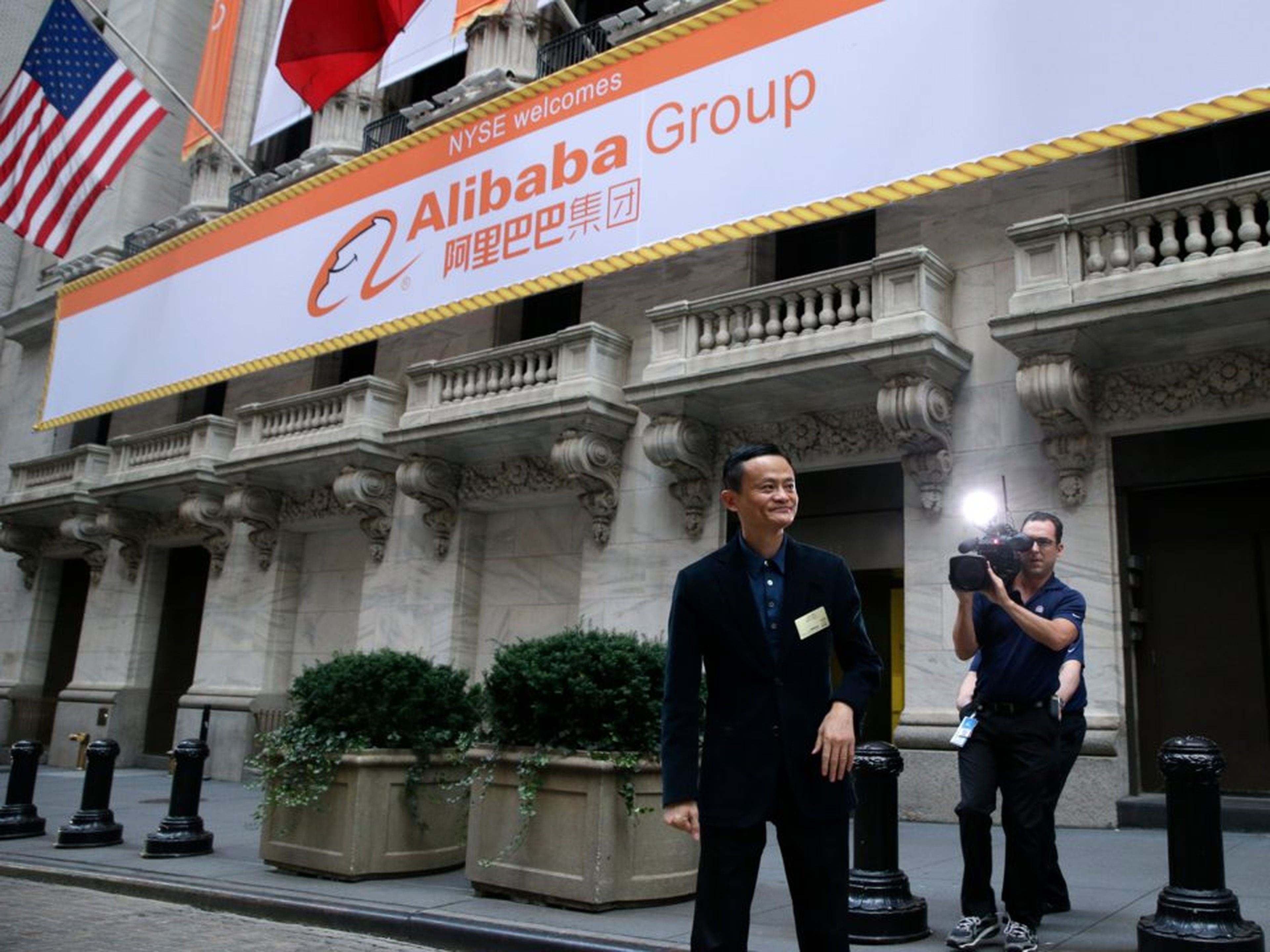 Jack Ma, fundador de Alibaba, llega a la bolsa de Nueva York para la Oferta Pública de Venta, 19 de septiembre de 2014, Nueva York