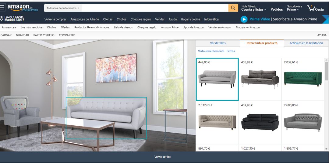Amazon Showroom es un simulador para amueblar tu salón