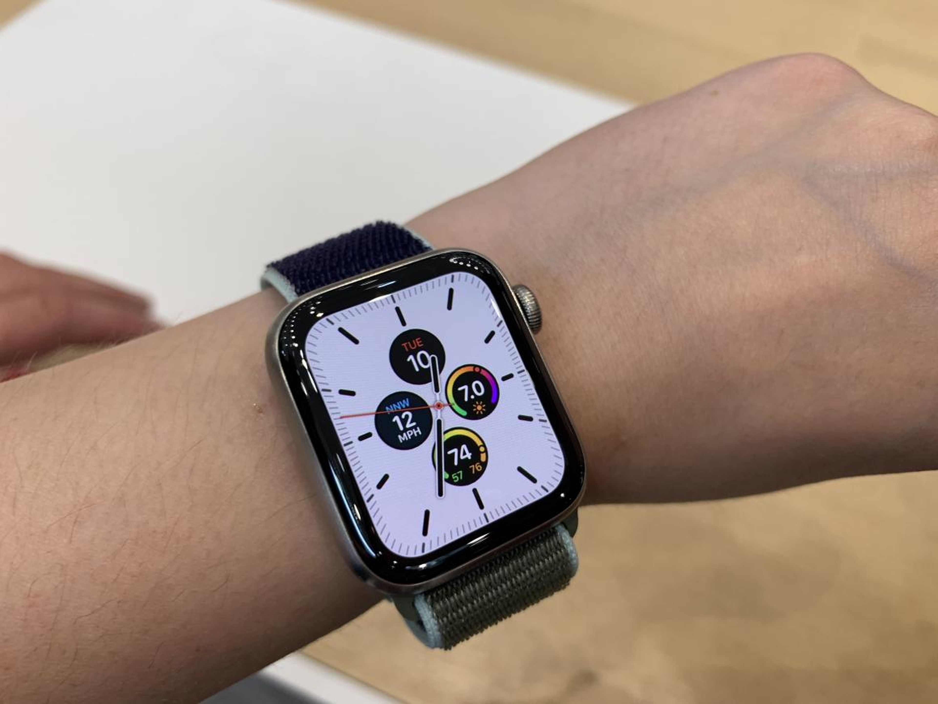 The Apple Watch's new titanium casing felt surprisingly light.