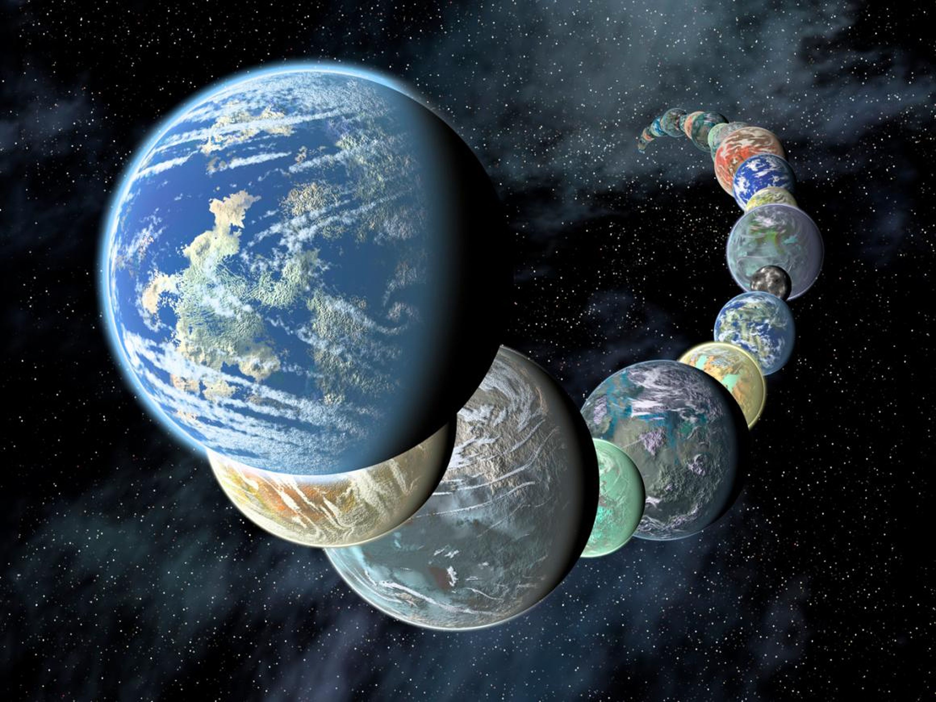 Los planetas similares a la Tierra tienen diferentes tamaños y composiciones.