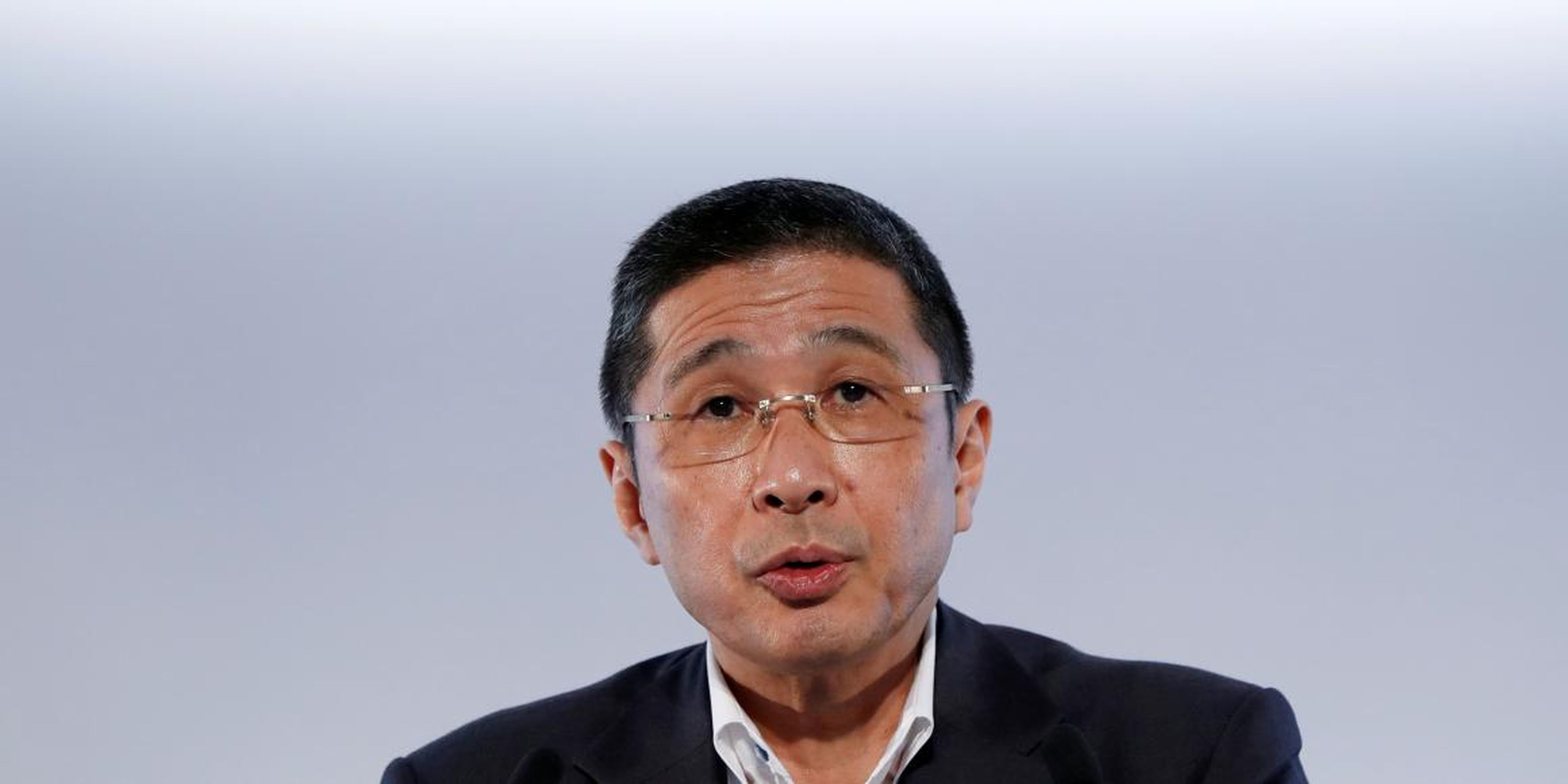 FILE PHOTO - Nissan CEO Hiroto Saikawa attends a news conference in Yokohama