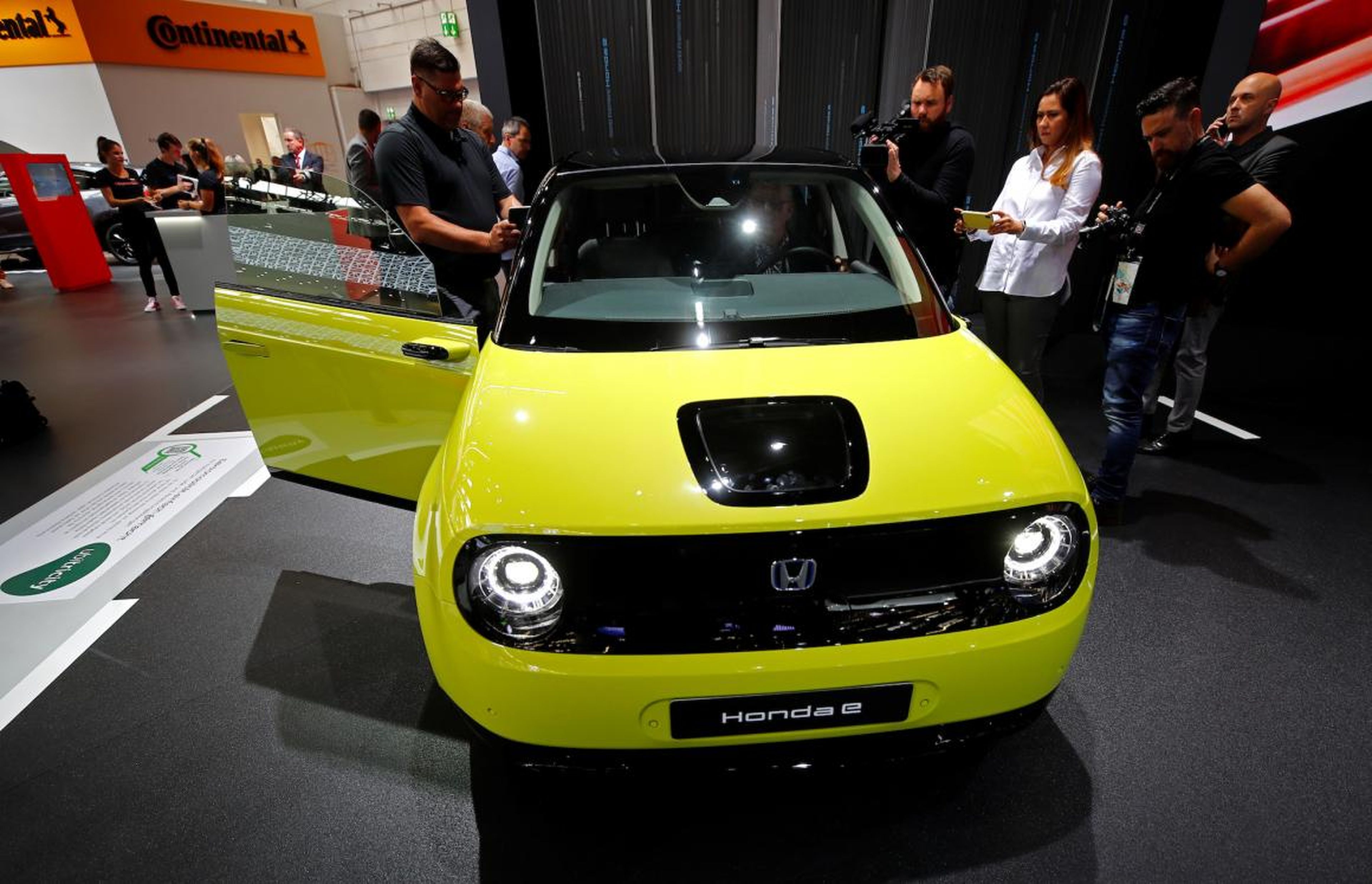 Honda showed is Honda e, a compact electric city car.