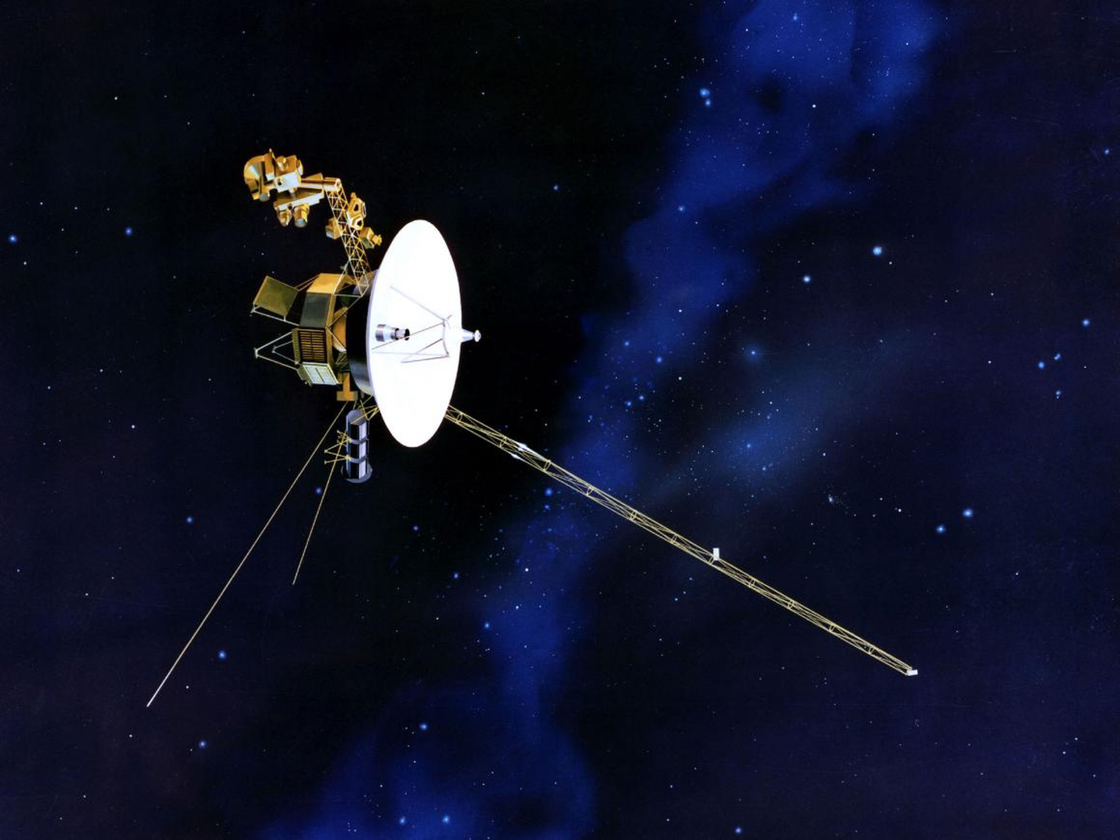 Una ilustración de la nave espacial Voyager de la NASA a la deriva por el espacio. El Voyager 2 fue lanzado en 1977 y alcanzó el espacio interestelar en 2018.