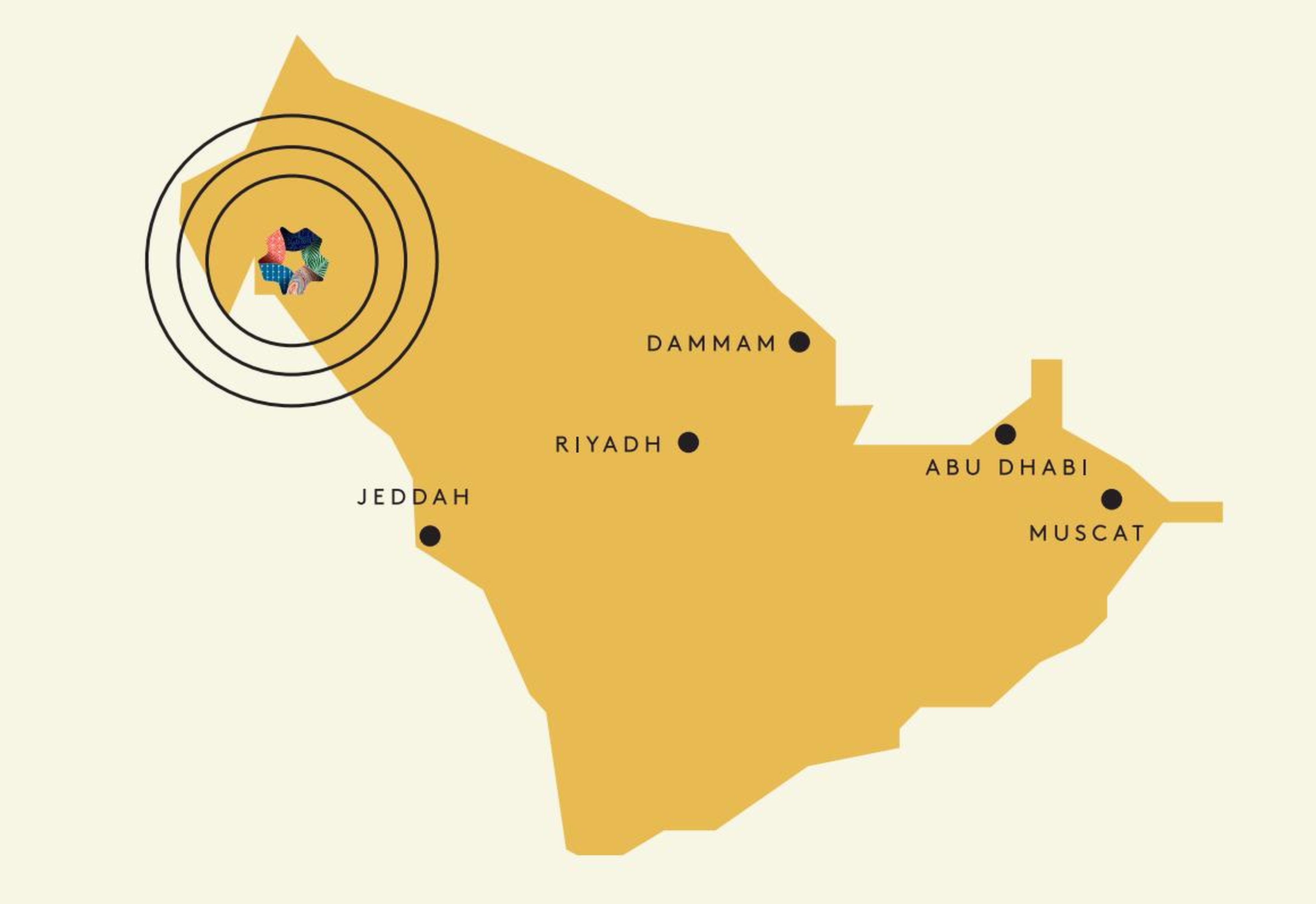 La ubicación de Neom en Arabia Saudita.