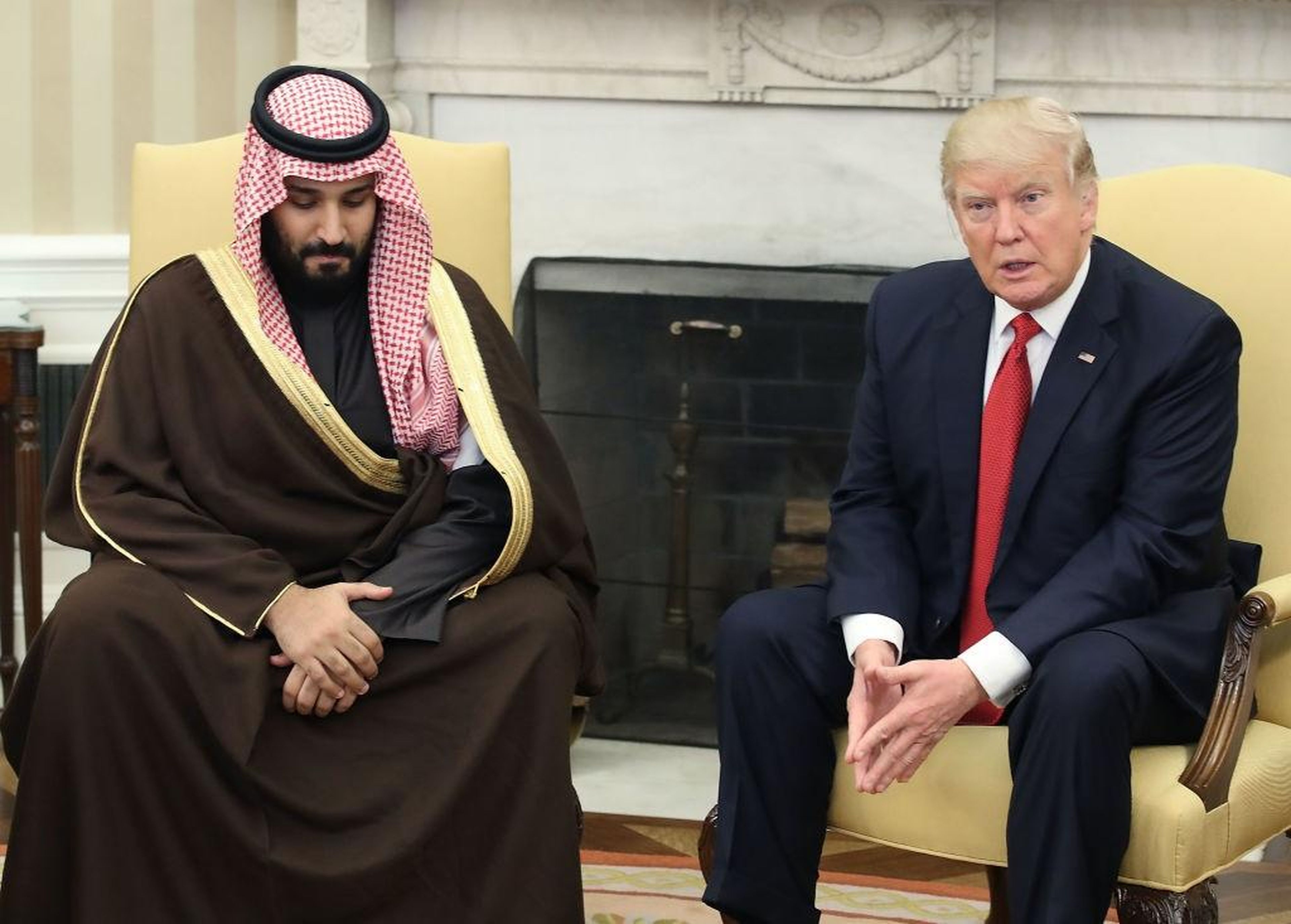 President Donald Trump and Mohammed bin Salman in the Oval Office at the White House in March 2017.