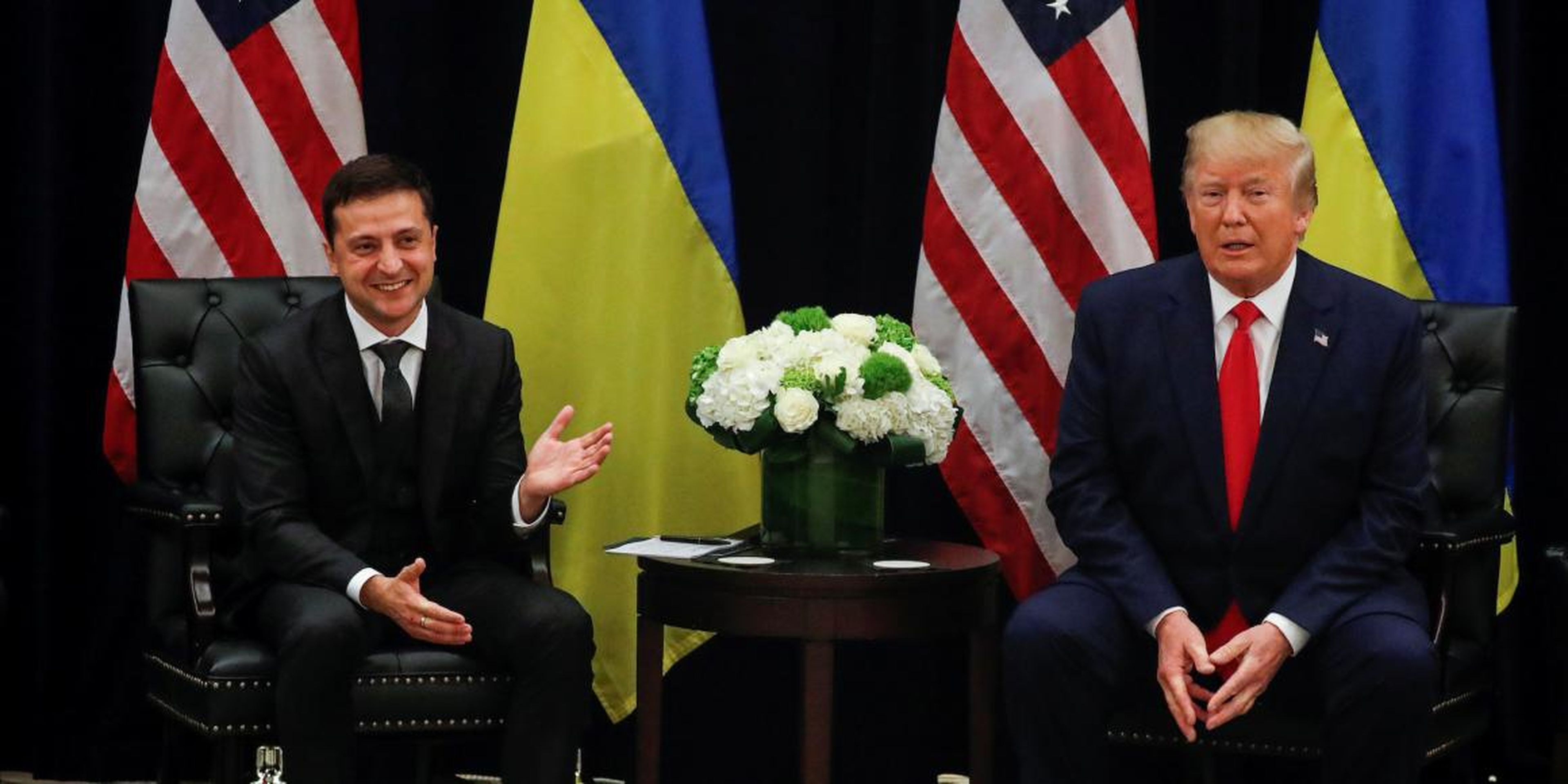Trump and Ukrainian President Volodymyr Zelensky on the sidelines of the United Nations General Assembly in September.