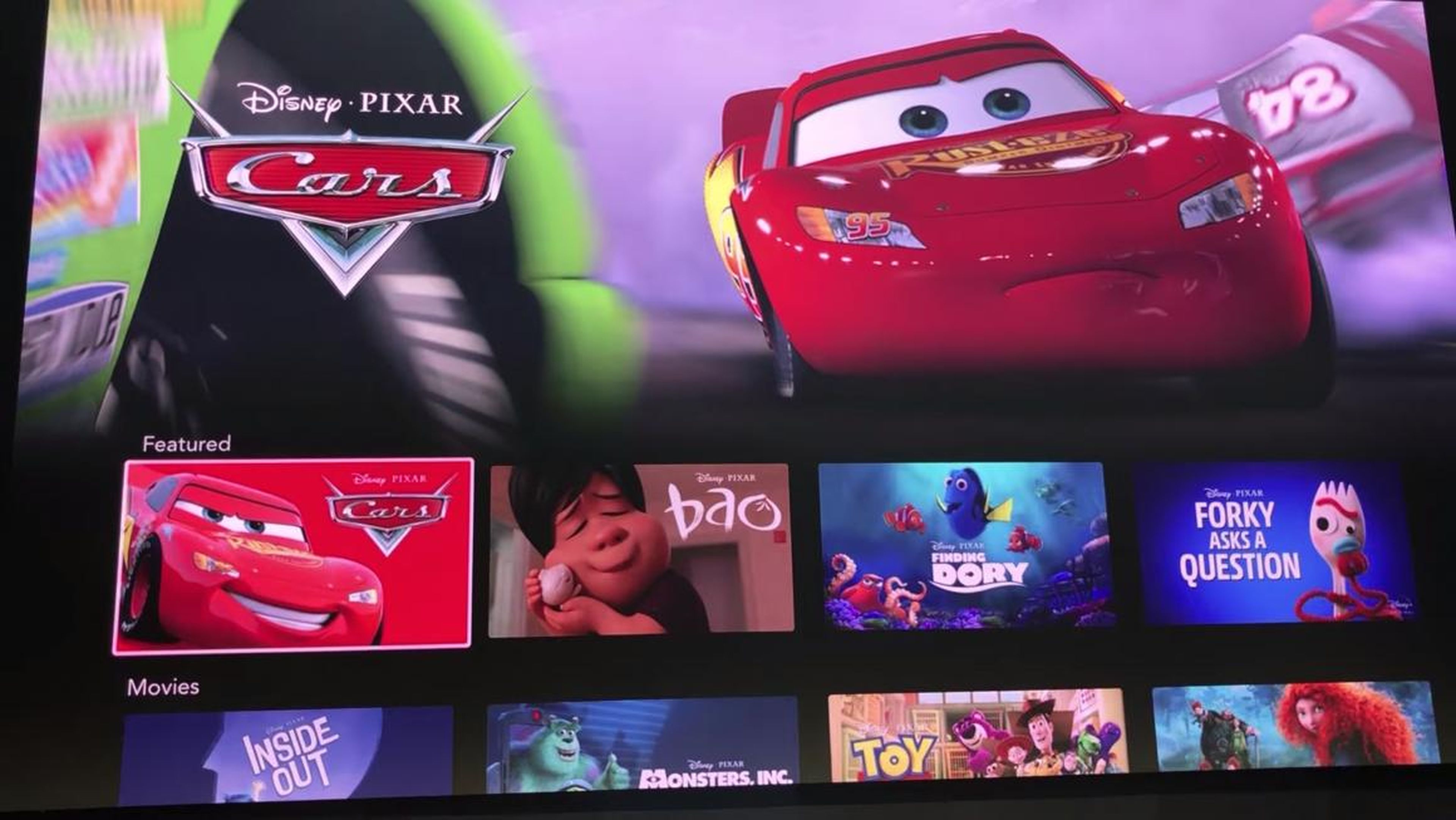Similarly, we saw that Pixar would have almost every piece of content it's ever made available on Disney Plus, from features like "Inside Out" to shorts like "Bao" and original series like "Forky Asks A Question."