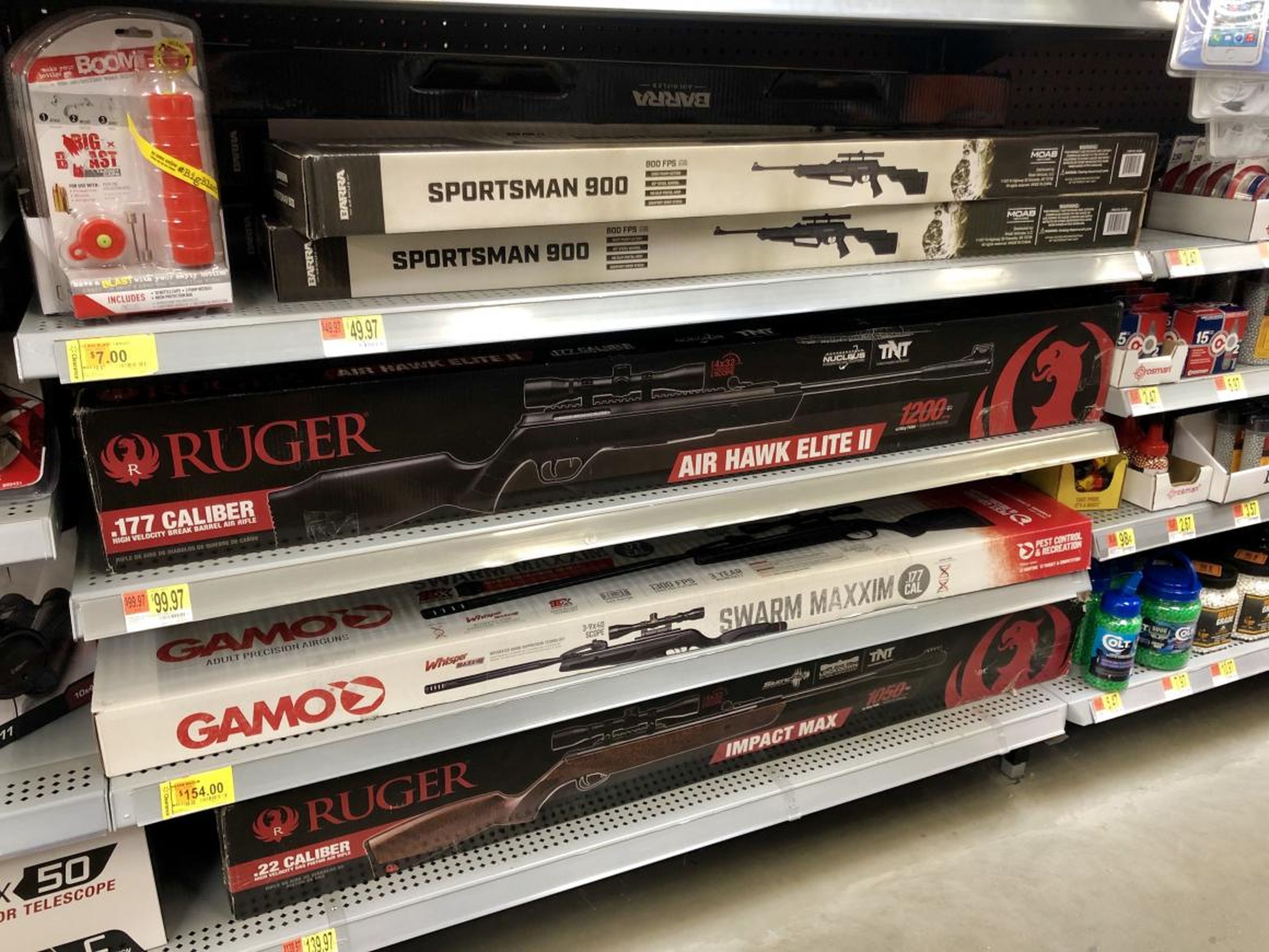 While I waited, I browsed the supply of air guns near the firearm-sales counter.