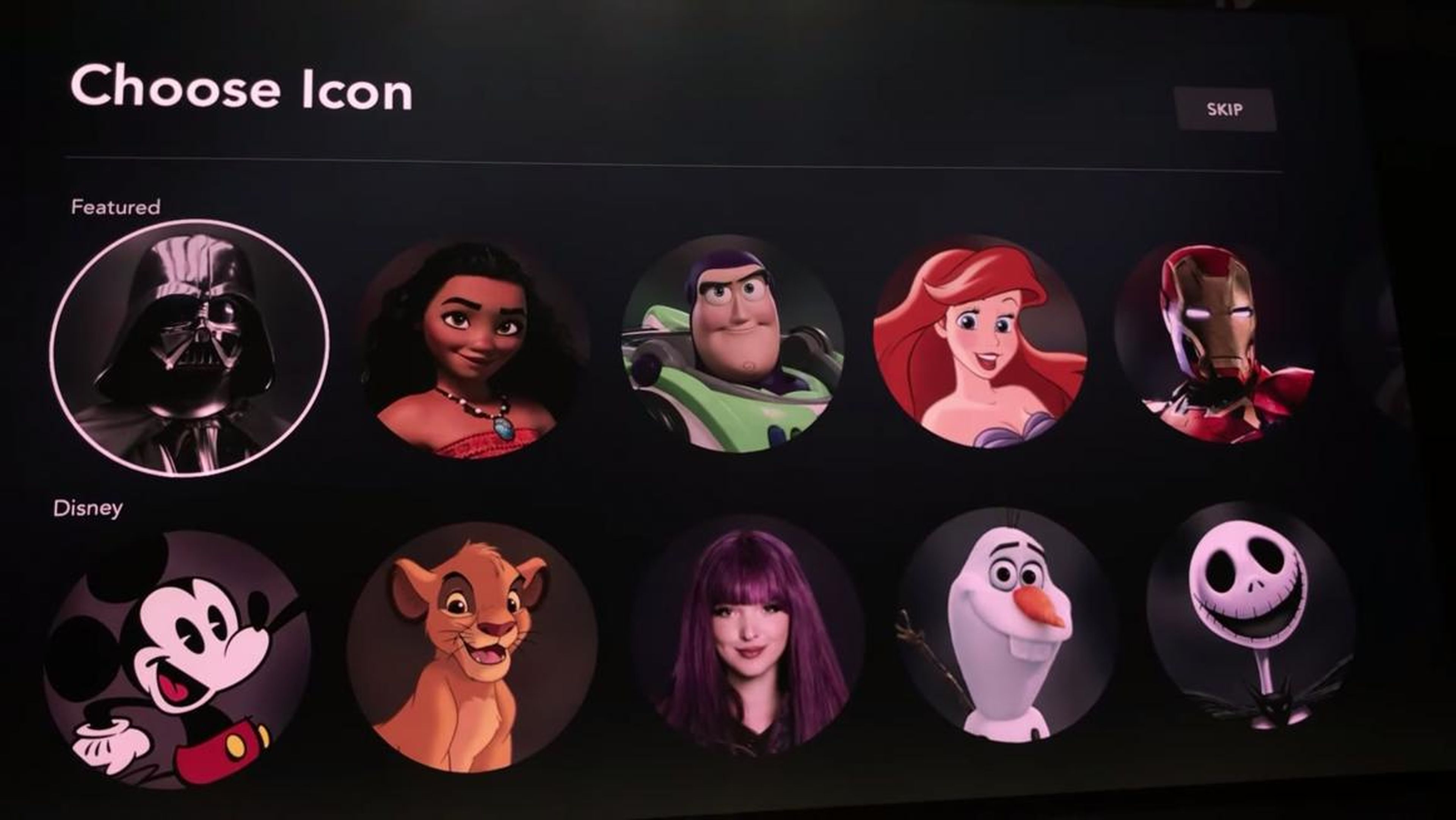 You just type your name and pick from a wide variety of icons from Disney's various properties.