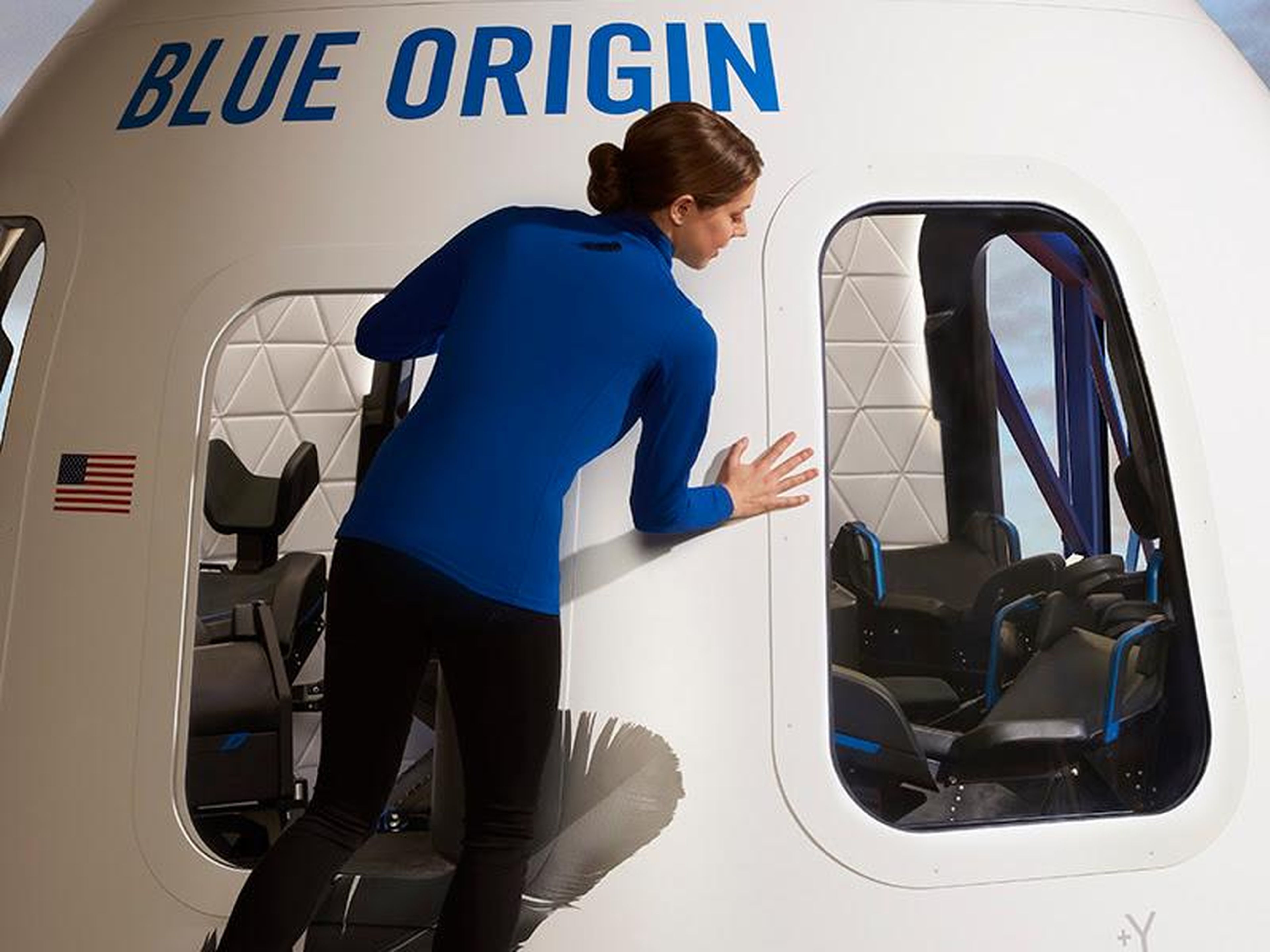 The final design of Blue Origin's New Shepard capsule for suborbital space tourists.