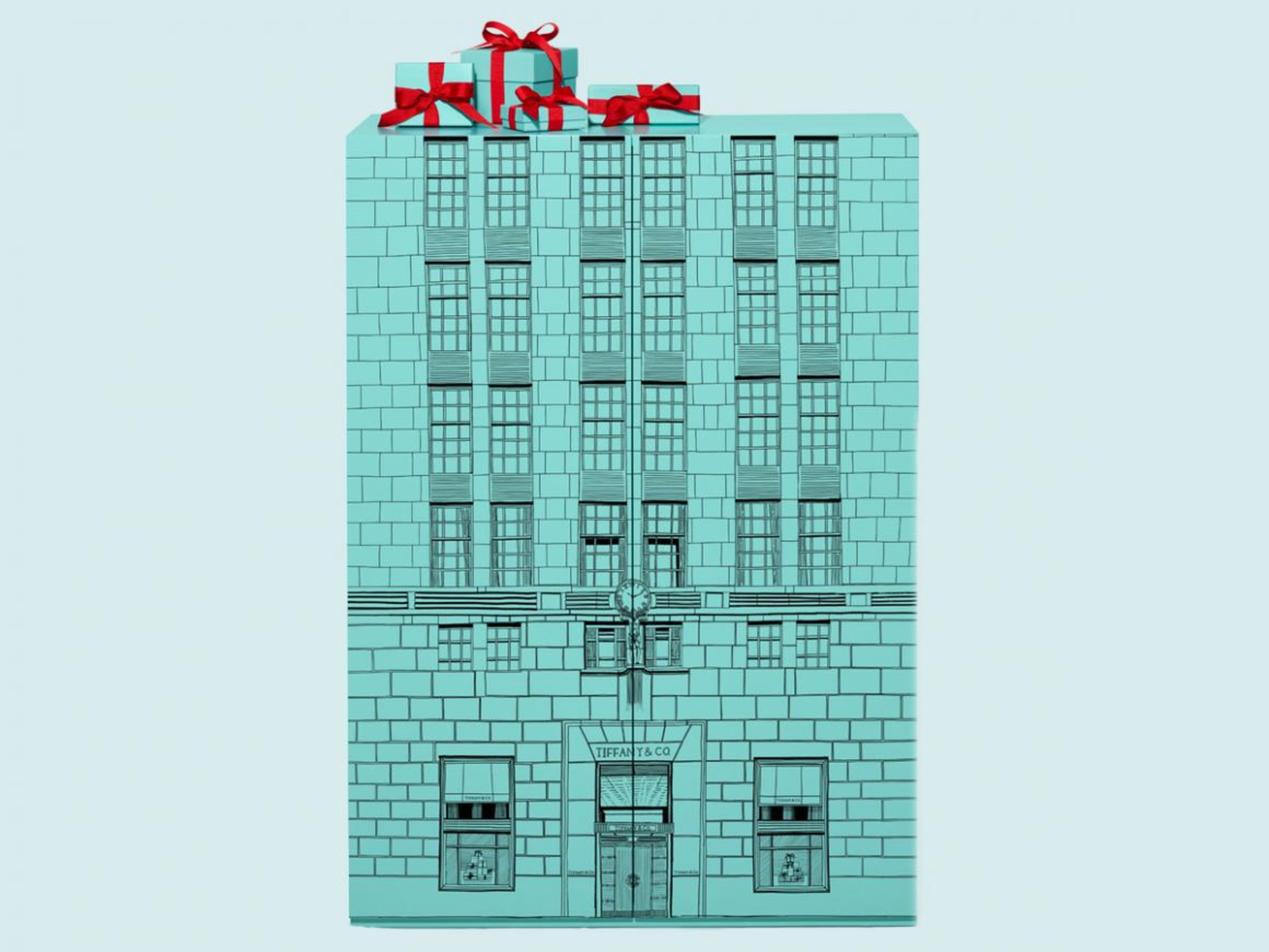 The box was designed to look like the Tiffany flagship store.