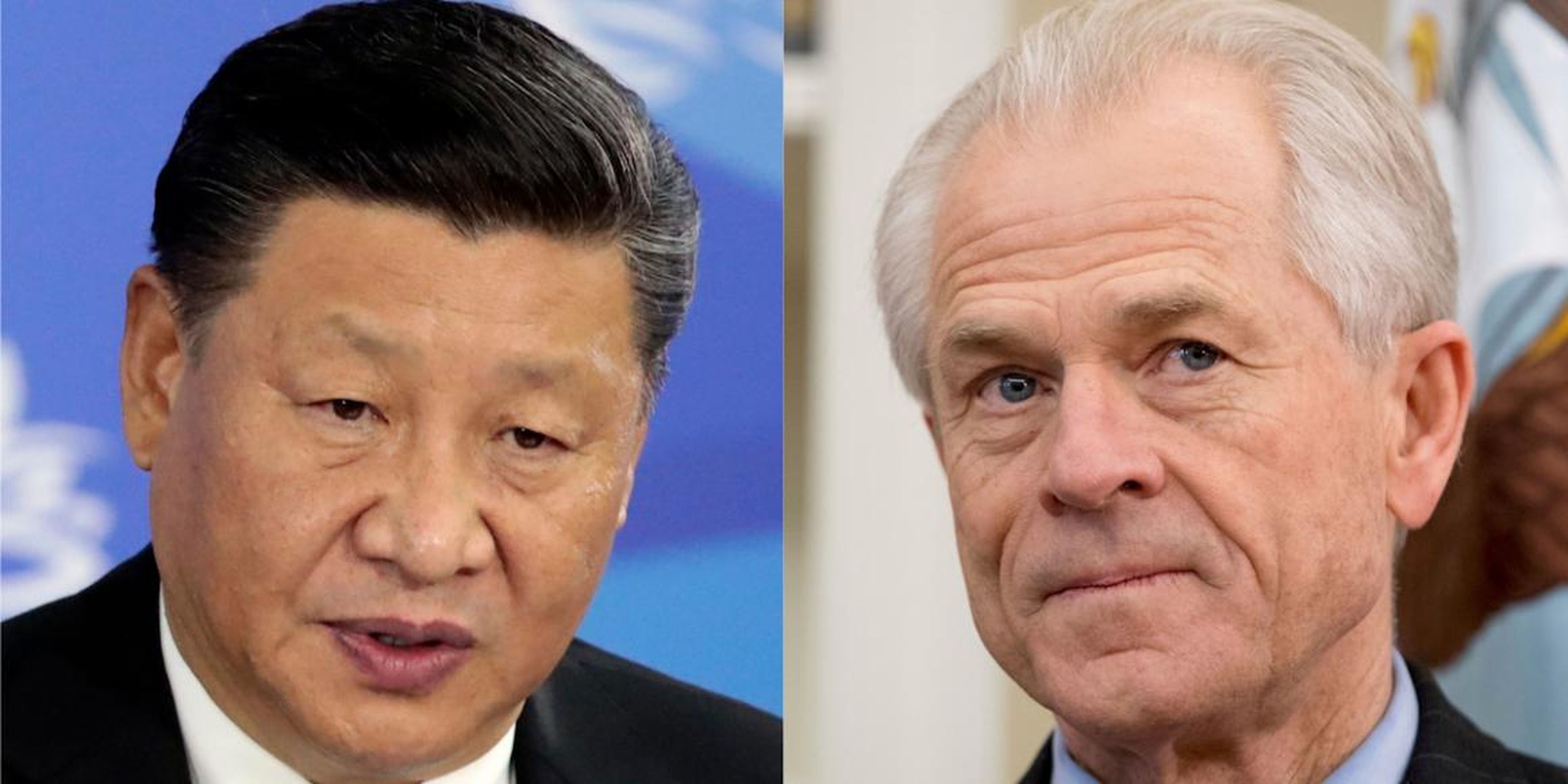 El presidente chino, Xi Jinping, y el asesor de la Casa Blanca, Peter Navarro