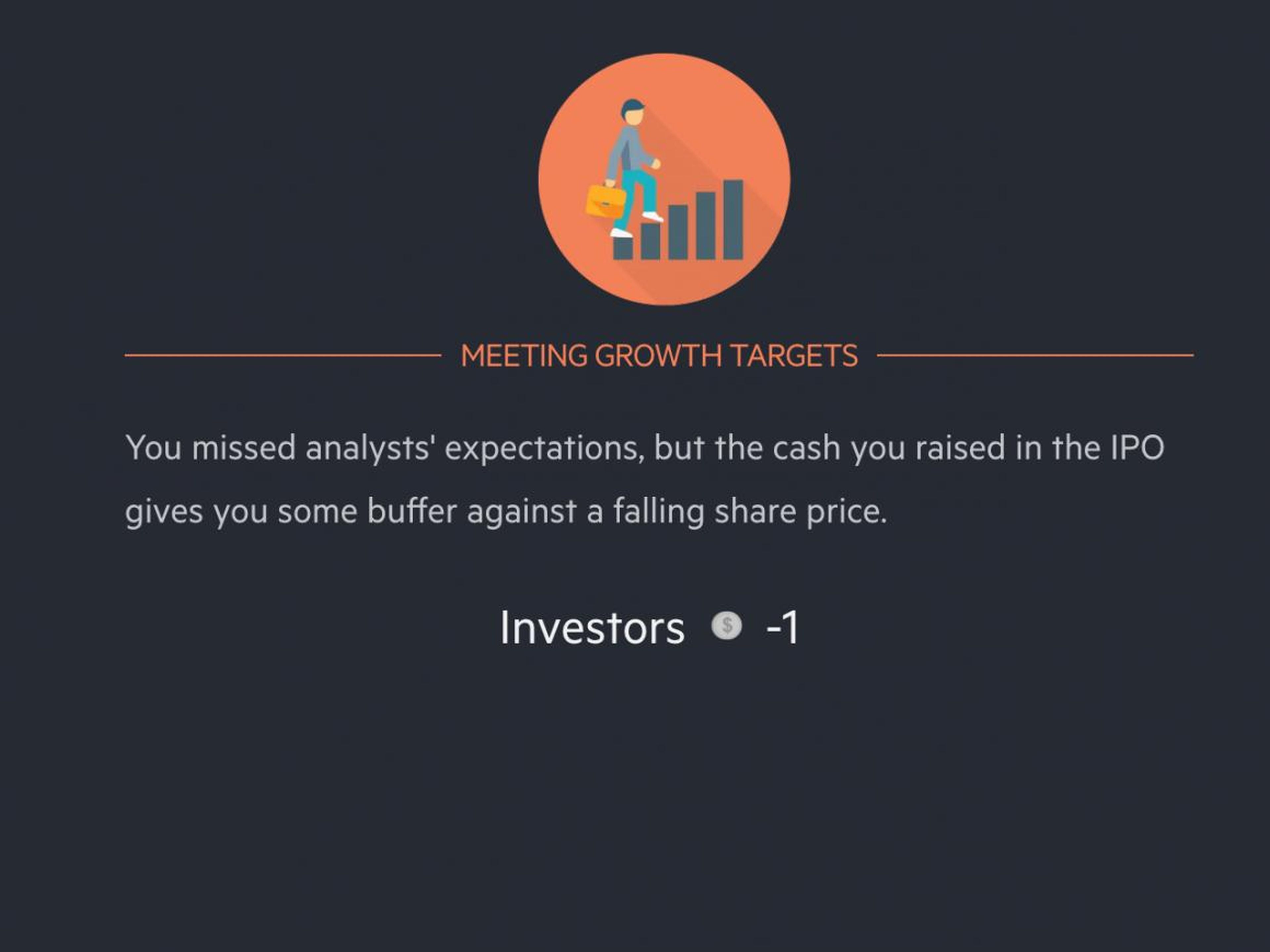 Growth targets didn't do so well, even though I gave 3 resources.