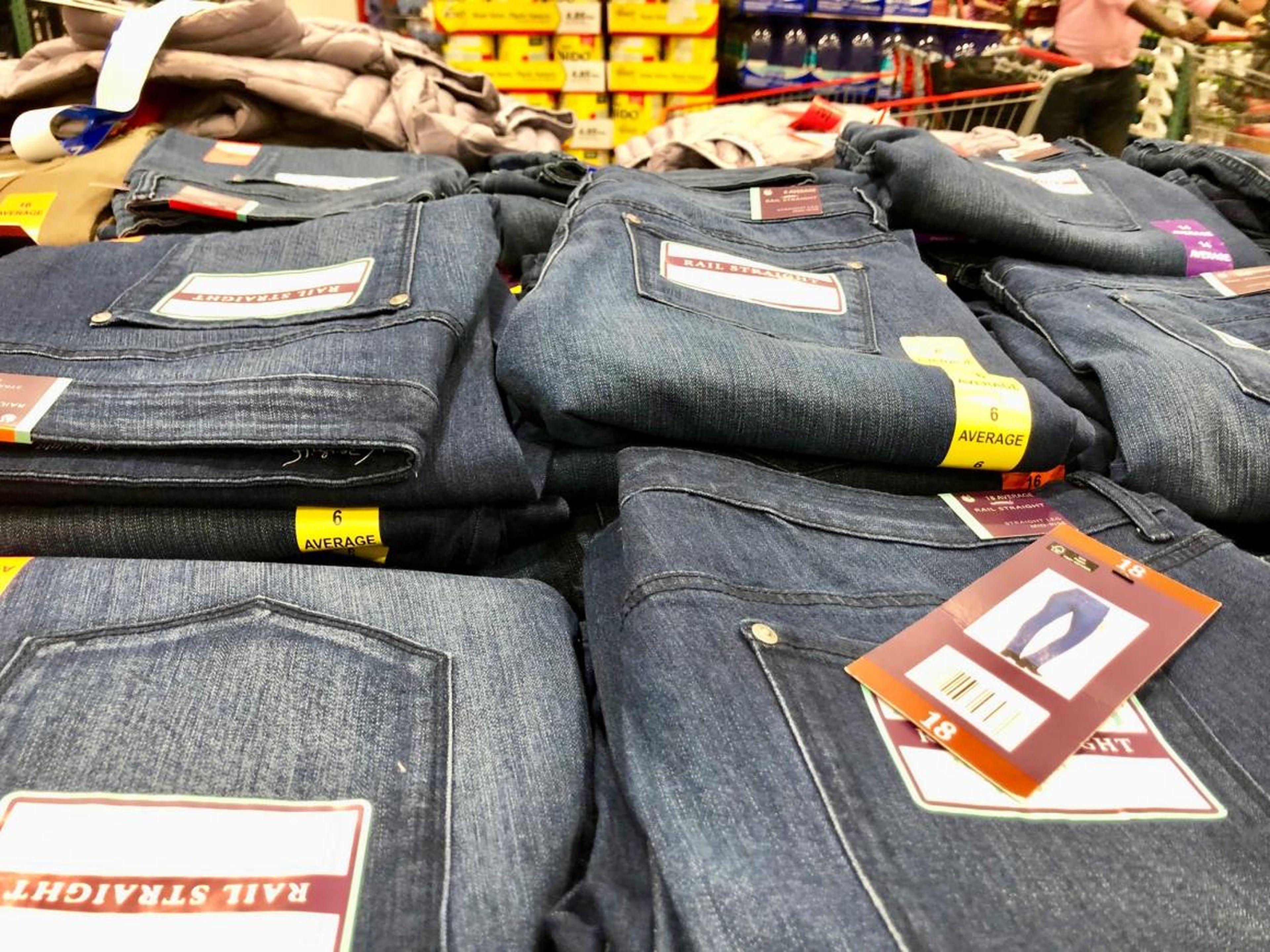 It takes about 2,000 gallons of water to produce a pair of jeans. That's more than enough for one person to drink eight cups per day for 10 years.