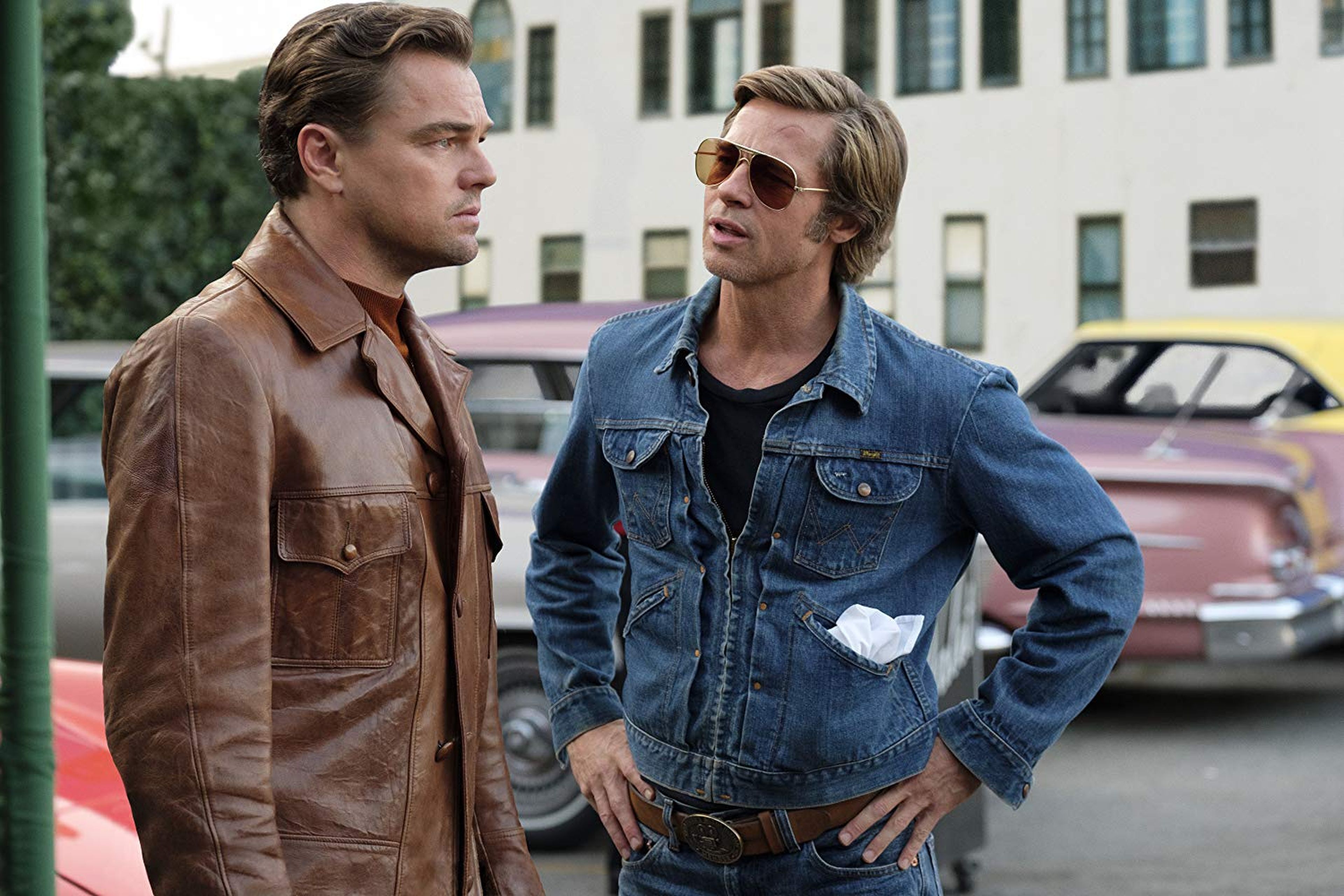 Leonardo DiCaprio y Brad Pitt en Érase una vez en Hollywood